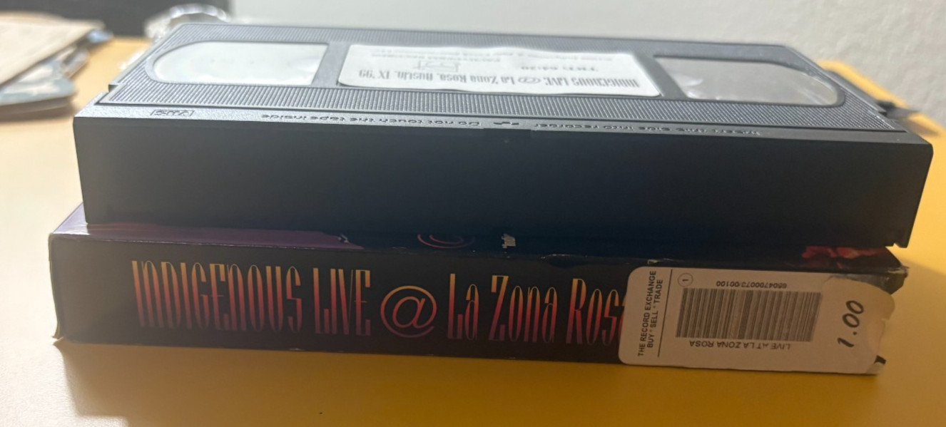 Indigenous Live @ La Zona Rosa Austin Texas 1999 VHS – Plays Perfectly!