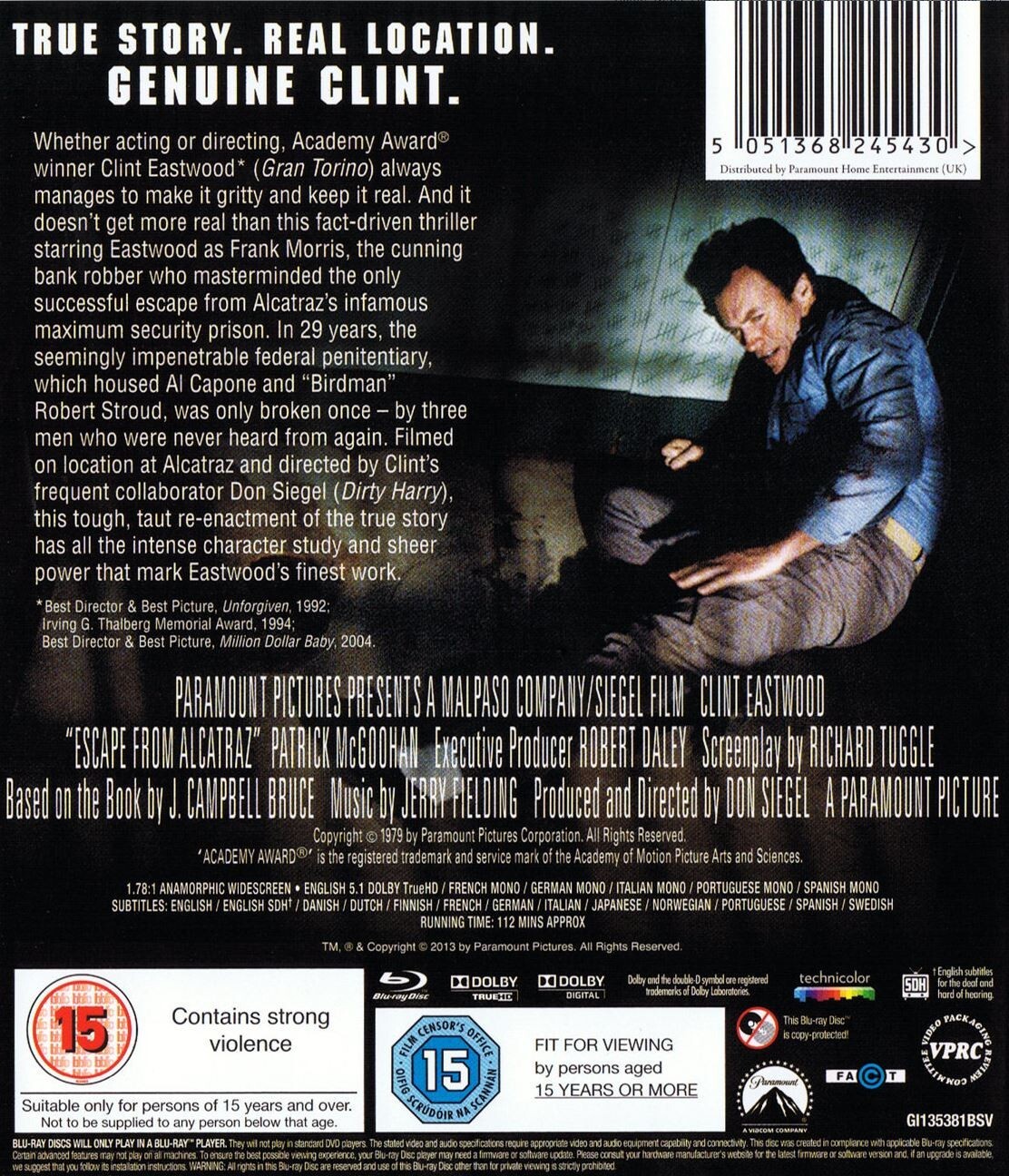 ESCAPE FROM ALCATRAZ (1979) Clint Eastwood Blu-Ray BRAND NEW (USA Compatible)