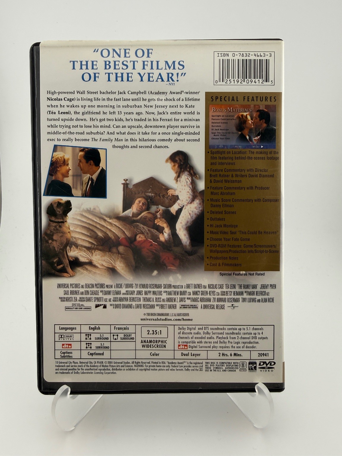 The Family Man DVD 2000 Collector’s Edition Nicolas Cage Téa Leoni Widescreen