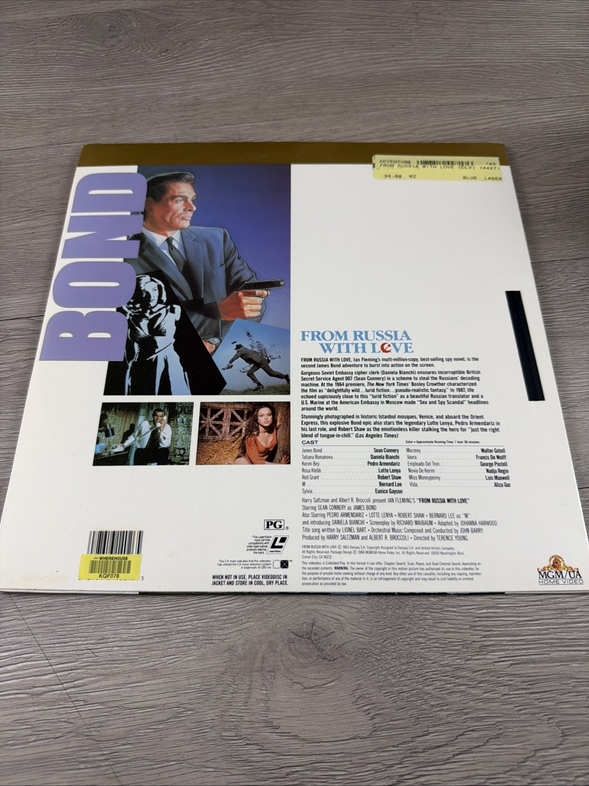 Lot of 5 James Bond Laserdisc Movies Goldfinger, Dr. No, Thunderball Etc