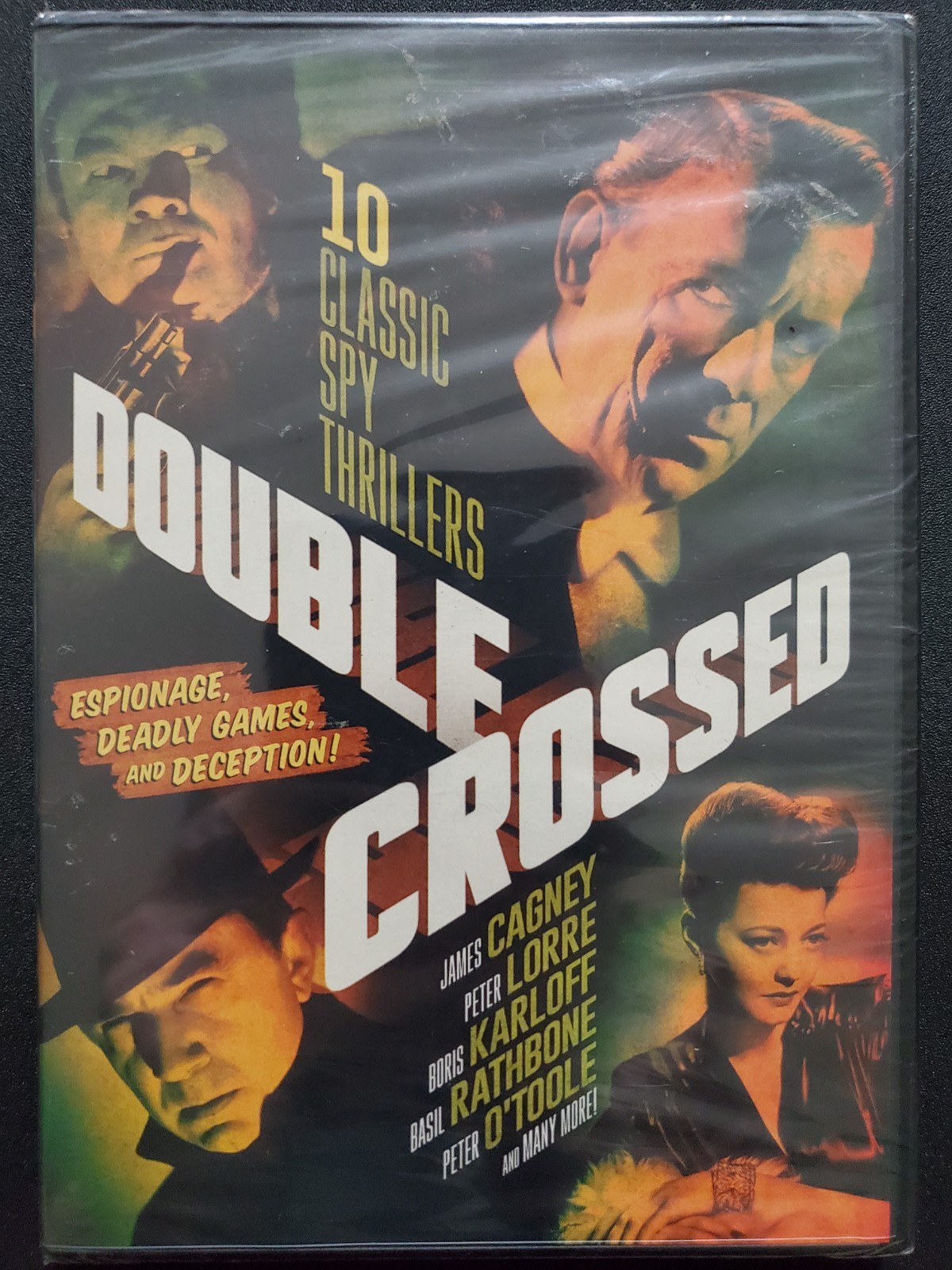 Double Crossed: 10 Classic Spy Thriller Movies (3-DVD Set) James Cagney NEW