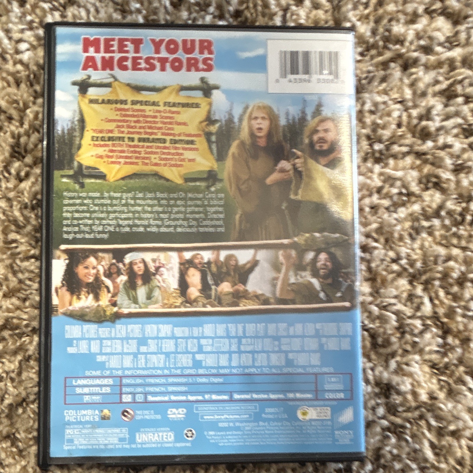 Columbia Pictures Year One DVD Theatrical & Unrated NR Jack Black 2009 97 min