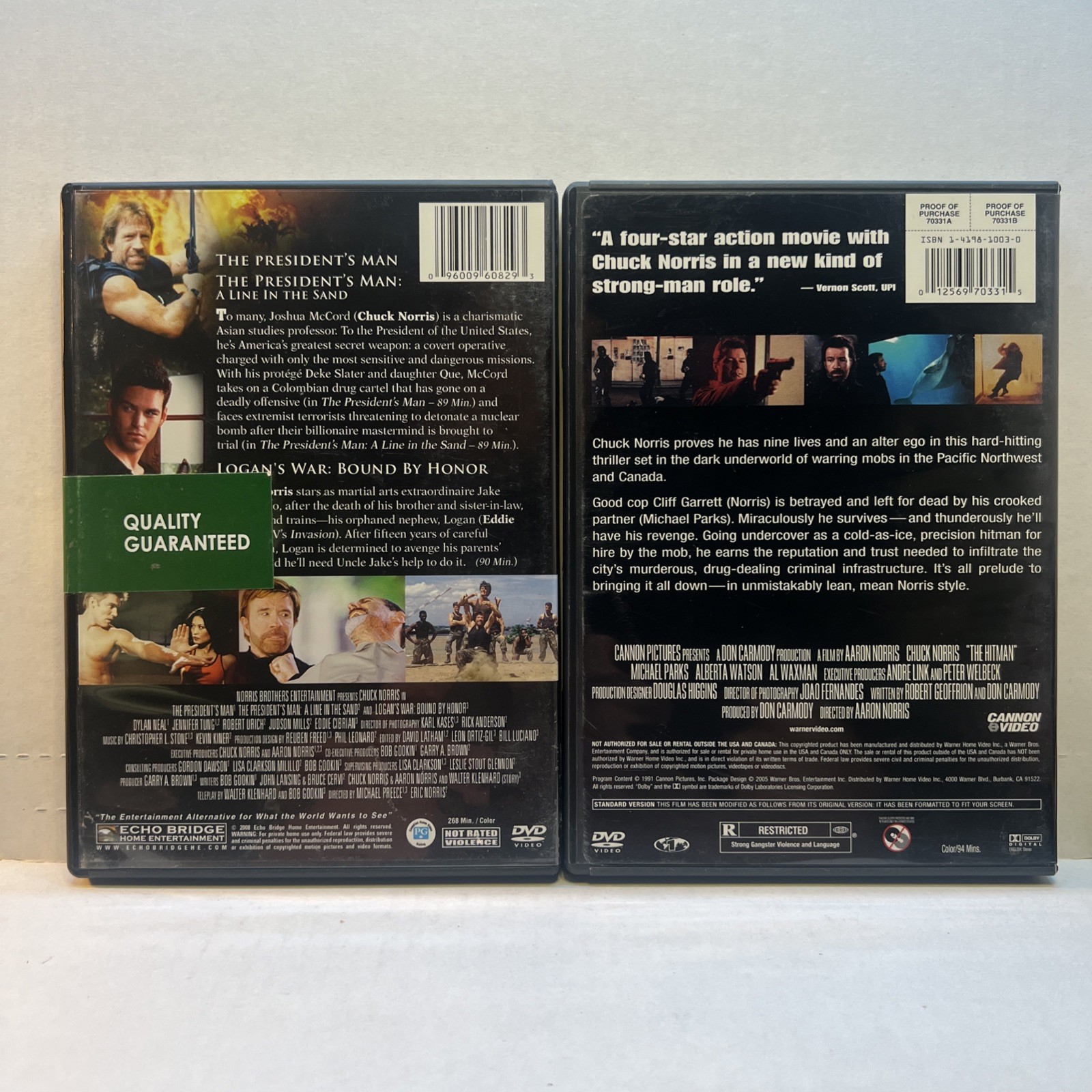 The Hitman & Chuck Norris 3 Film Collectors Lot (DVD 2005) Free Shipping