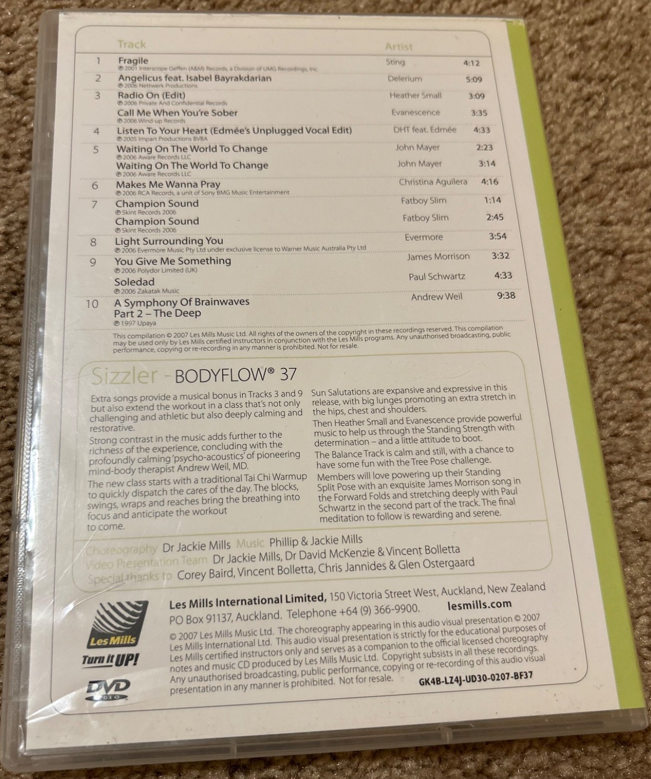 Les Mills BodyFlow Release 37 DVD, CD, Notes Body Balance Flow Yoga Workout