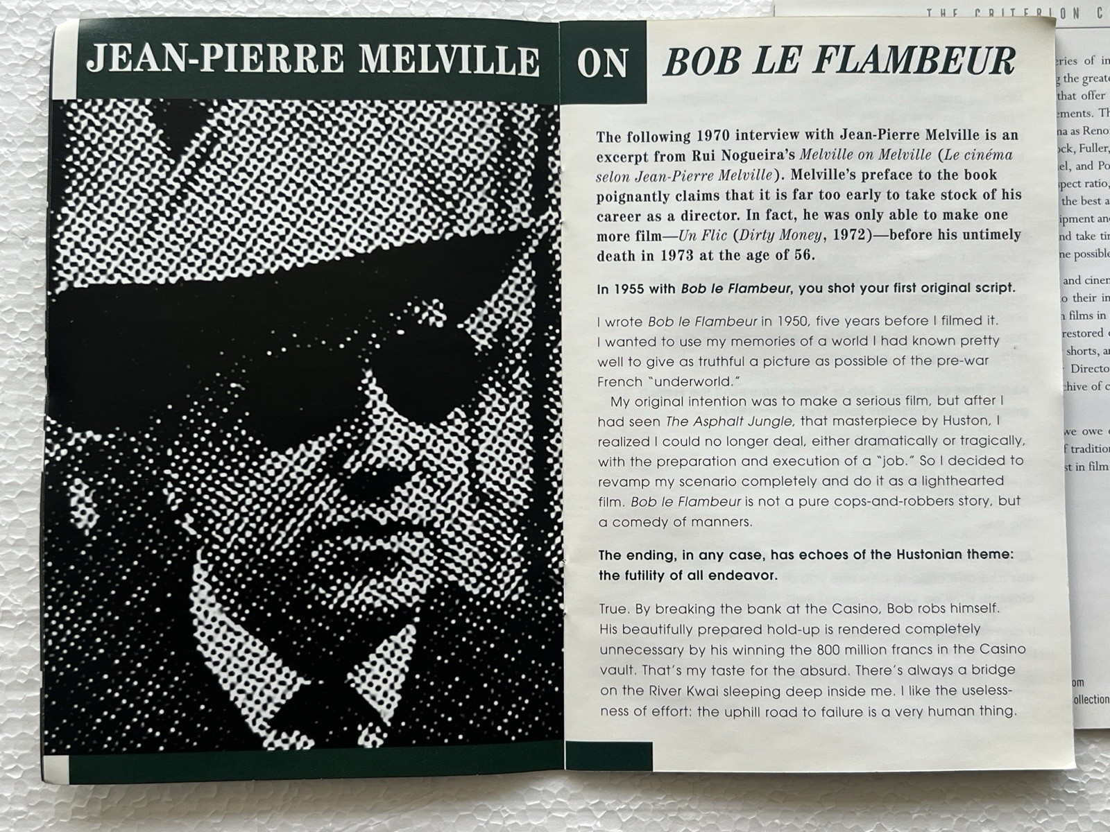 Bob Le Flambeur (DVD, 2002, Criterion Collection) Jean Pierre Melville