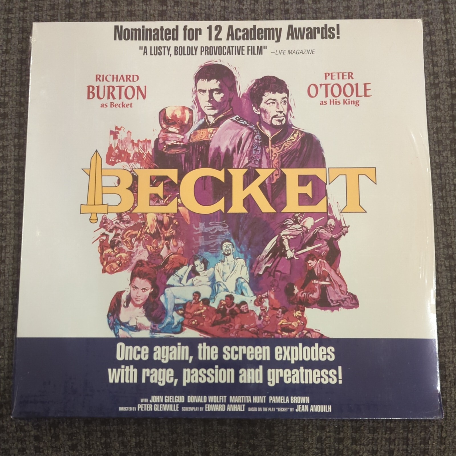 BECKET: RICHARD BURTON, PETER O’TOOLE 1964 (LASERDISC, 1994) Remastered. New