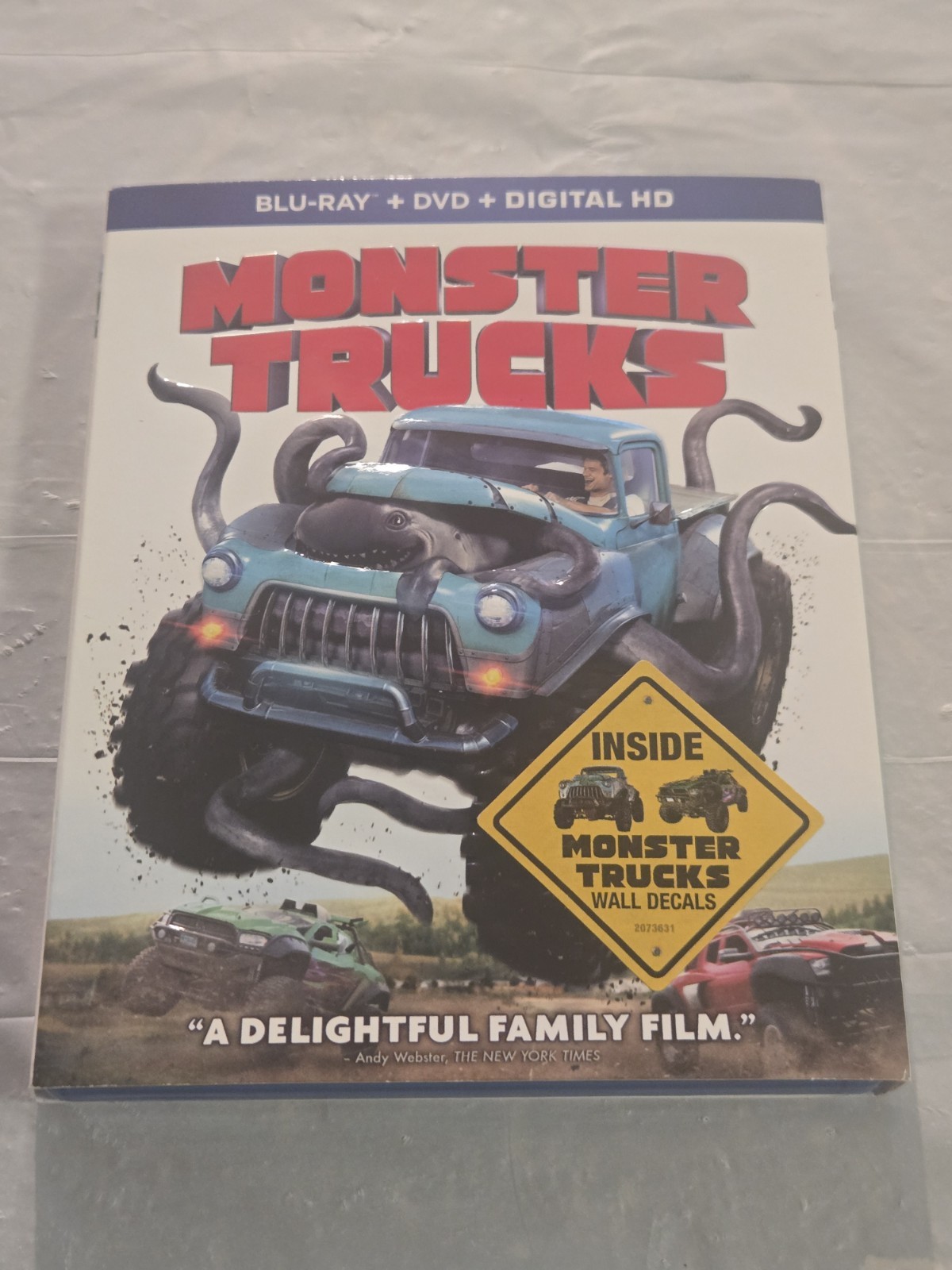 Lot of 4 Disney & Kids Blu-ray + DVD: Monster Trucks, Cars 3, Secretariat, Emoji