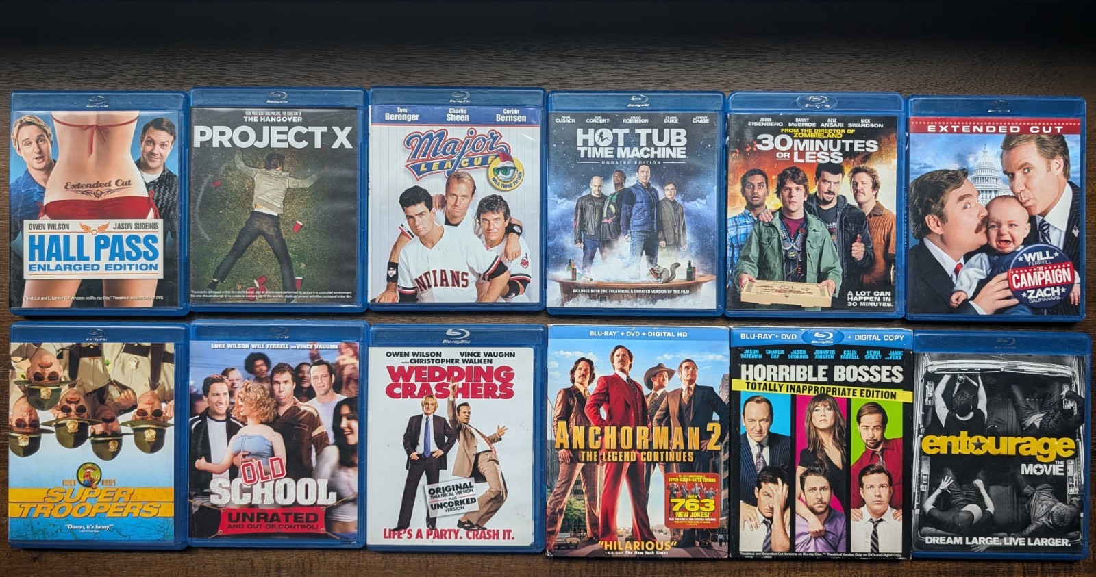 Comedy Blu-ray Movie Lot 12 Films (Super troopers, Old School, Wedding Crashers)