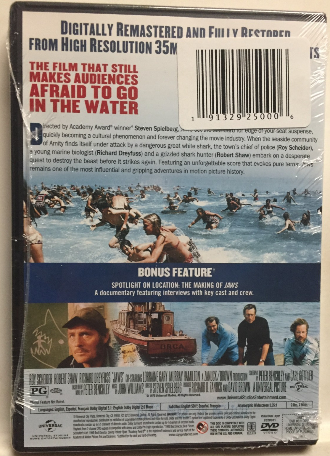 Jaws [1975] (DVD,2012,Remasted,Restored,Widescreen) w/RARE SLIPCOVER!