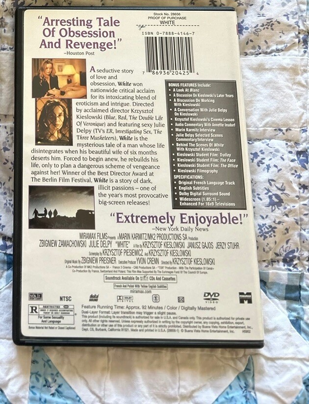 White (DVD, 2003) Kieslowski