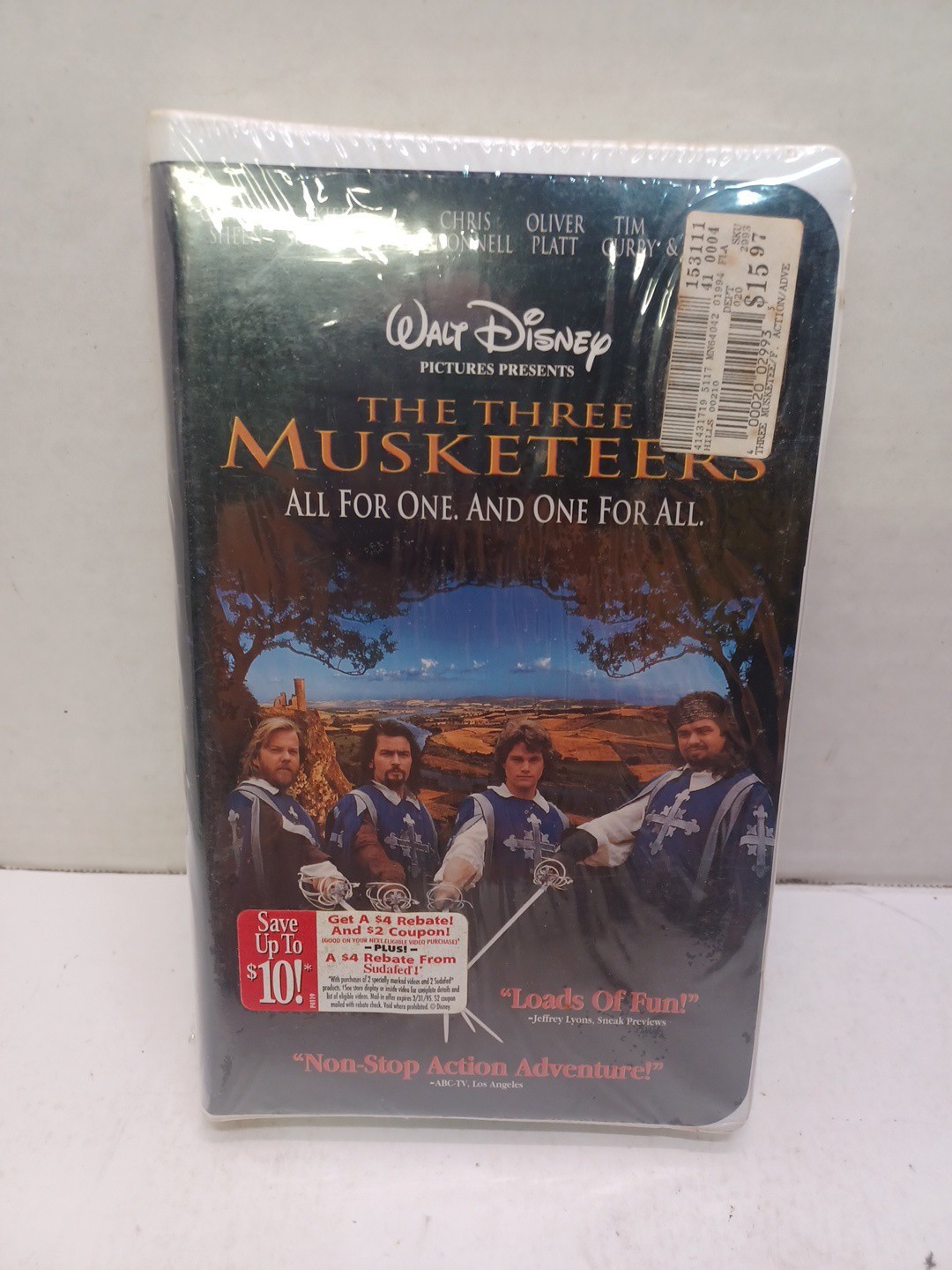 The Three Musketeers VHS, 1994 Walt Disney Clamshell Brand New Sealed