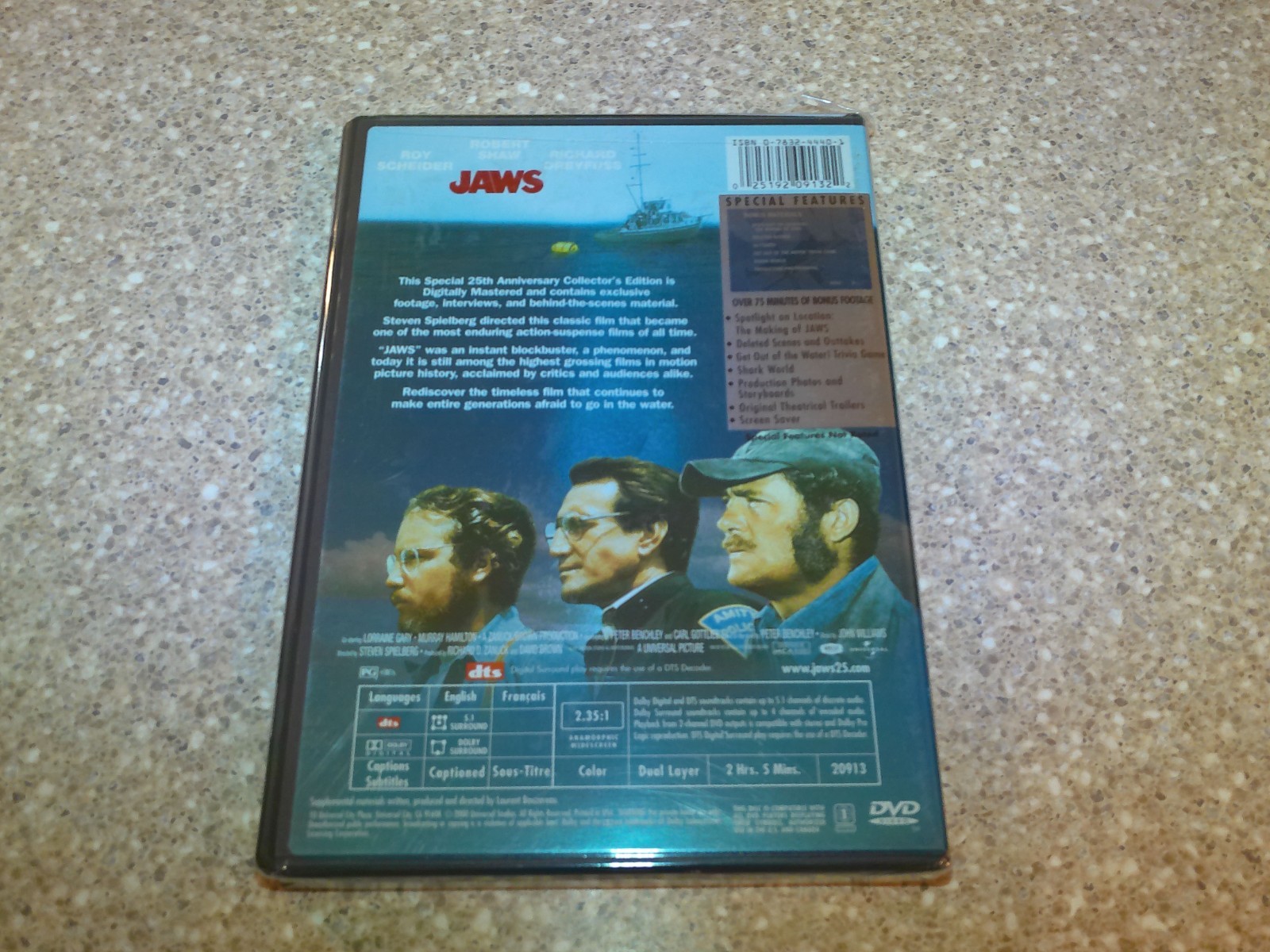 Jaws on DVD, 1975 *BRAND NEW, FACTORY SEALED! Starring ‘Bruce’ the Shark!