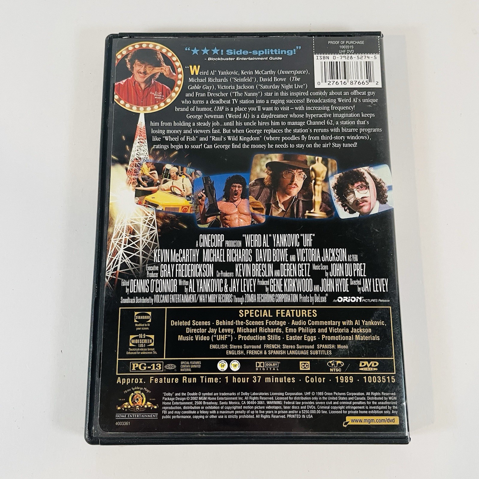 UHF (DVD, 1989) Weird Al Yankovic, Michael Richards