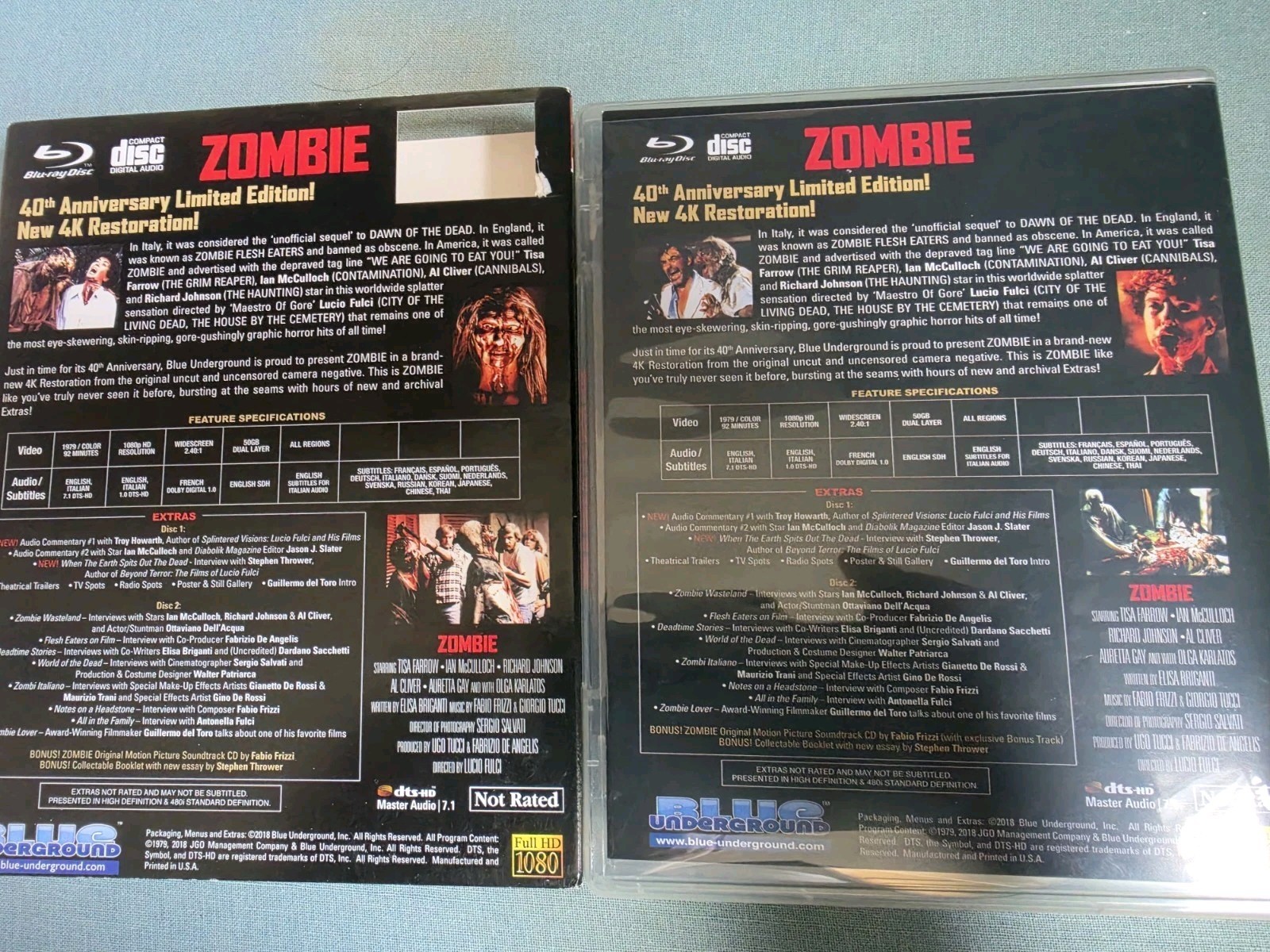 ZOMBIE ( 4k Restoration / Lenticular Slip Cover / 3 Discs / Read Description !