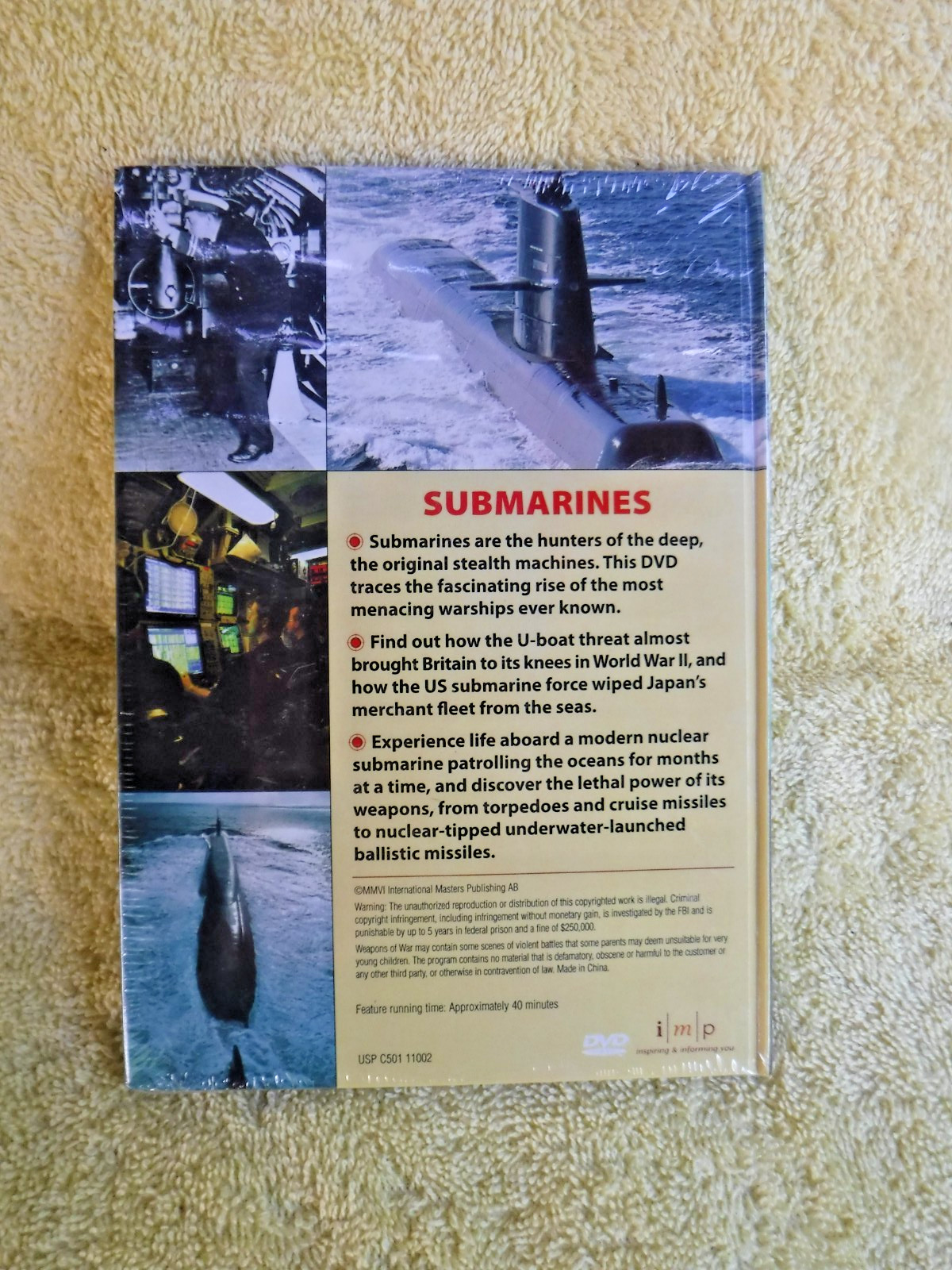 NEW/SEALED DVD + BOOK, WEAPONS OF WAR: SUBMARINES (SEA WARFARE), DVD 40 MIN.