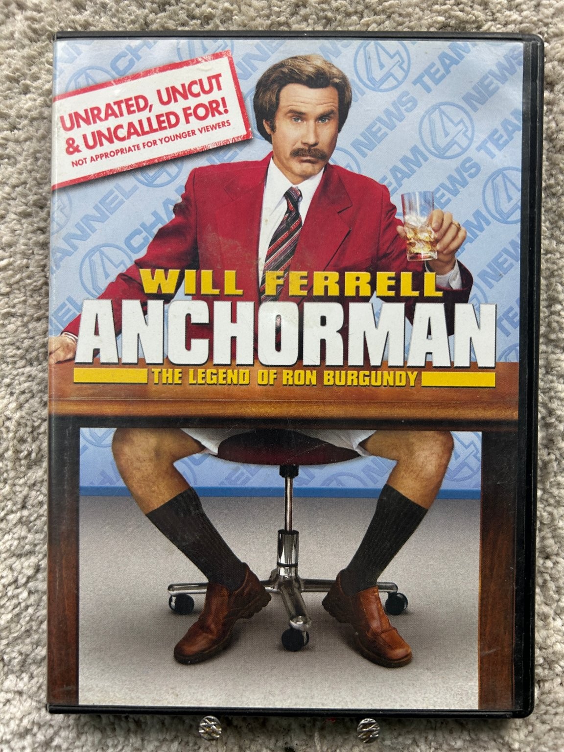 Anchorman: The Legend of Ron Burgundy DVD 2004 Unrated Will Ferrell Adam McKay