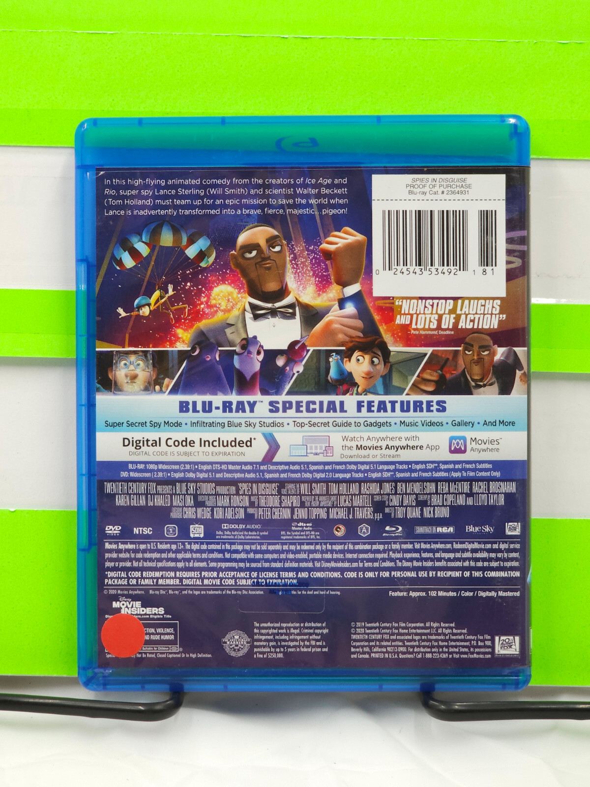 SPIES IN DISCUISE BLUE SKY ANIMATION WILL SMITH TOM HOLLAND BLU RAY