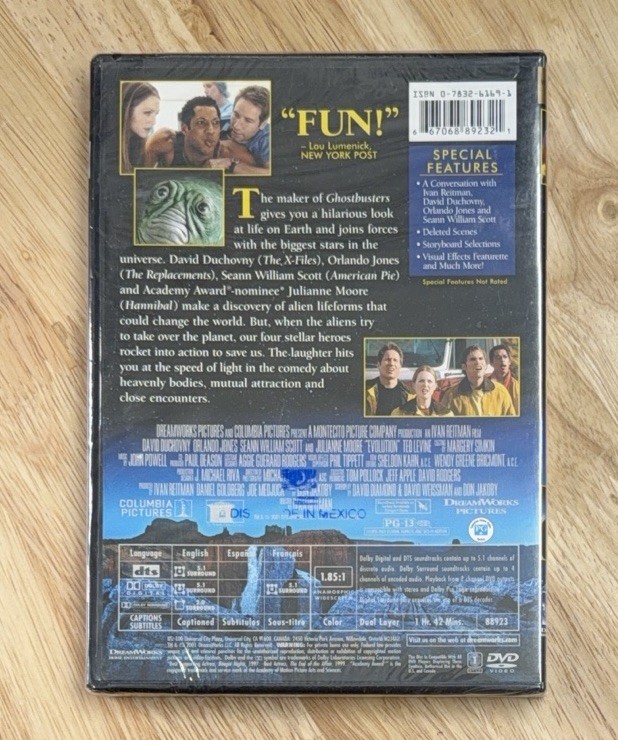 Evolution DVD Duchovny Jones Scott Moore Scifi Aliens Comedy Humor SEALED NEW