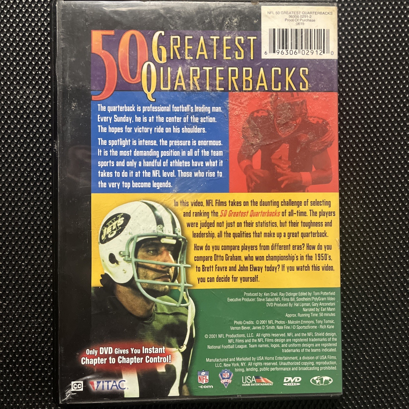 NFL Films : 50 Greatest Quarterbacks (DVD, 2001) 96306 0291-2 – Sealed
