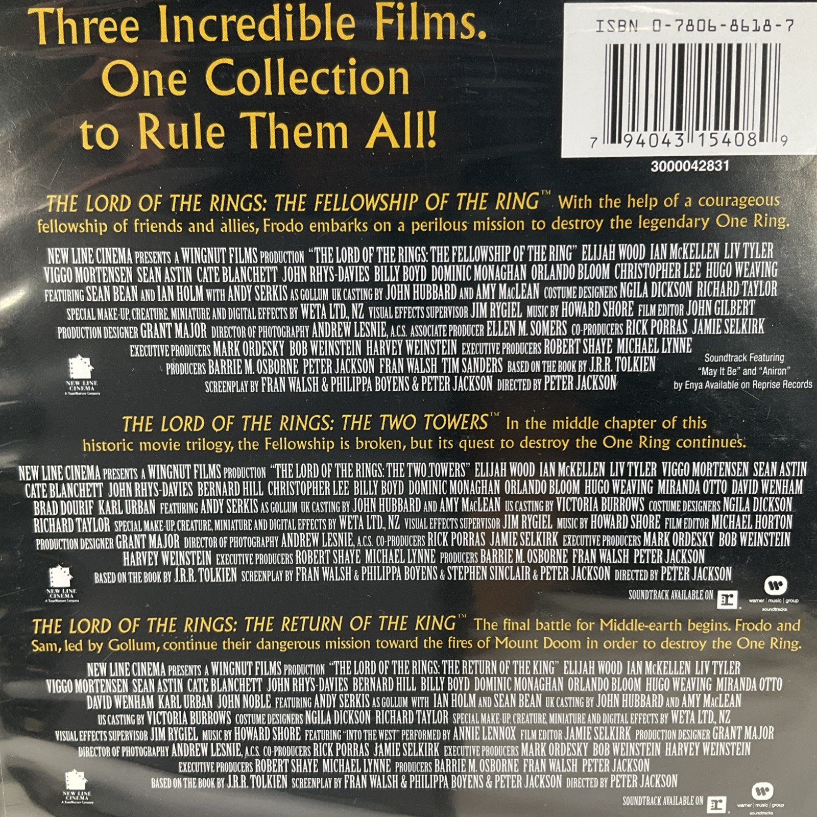 The Lord of the Rings: 3-Film Collection (DVD, 2014, 3-Disc Set)