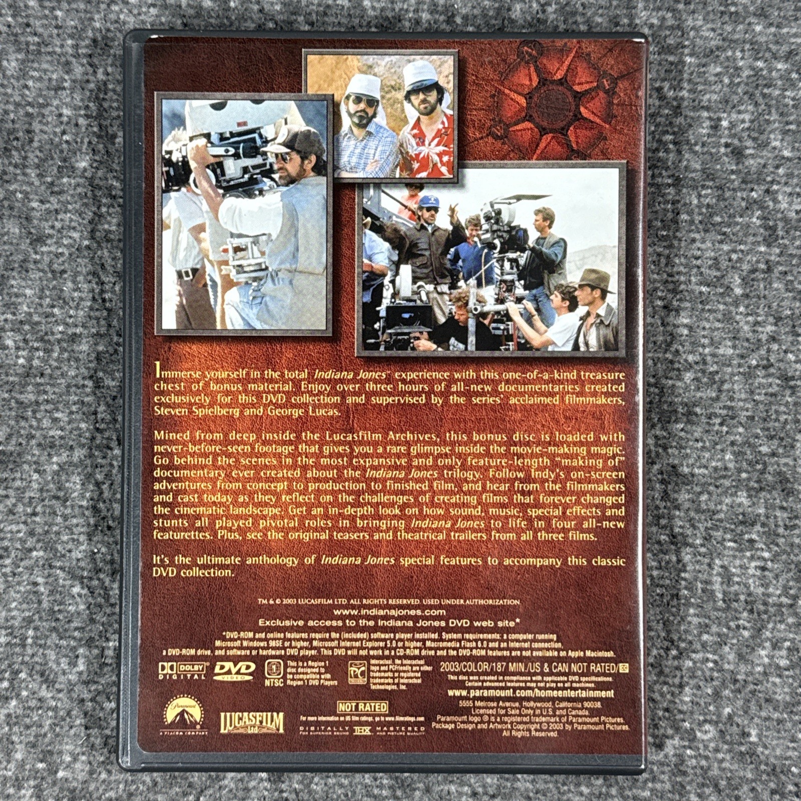 Indiana Jones Bonus Material (DVD, 2003) THX Digitally Mastered