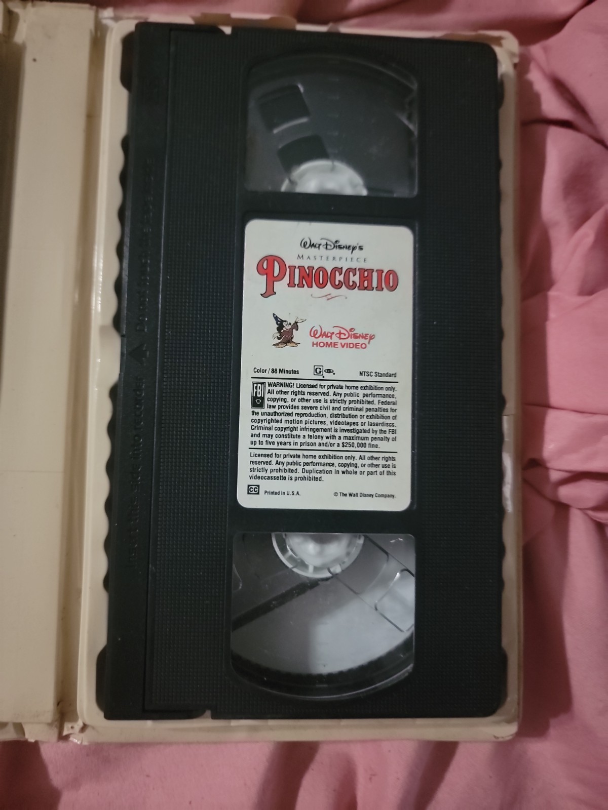 Walt Disney’s Masterpiece Pinocchio VHS 1940 Classic Animated Film Black Diamond