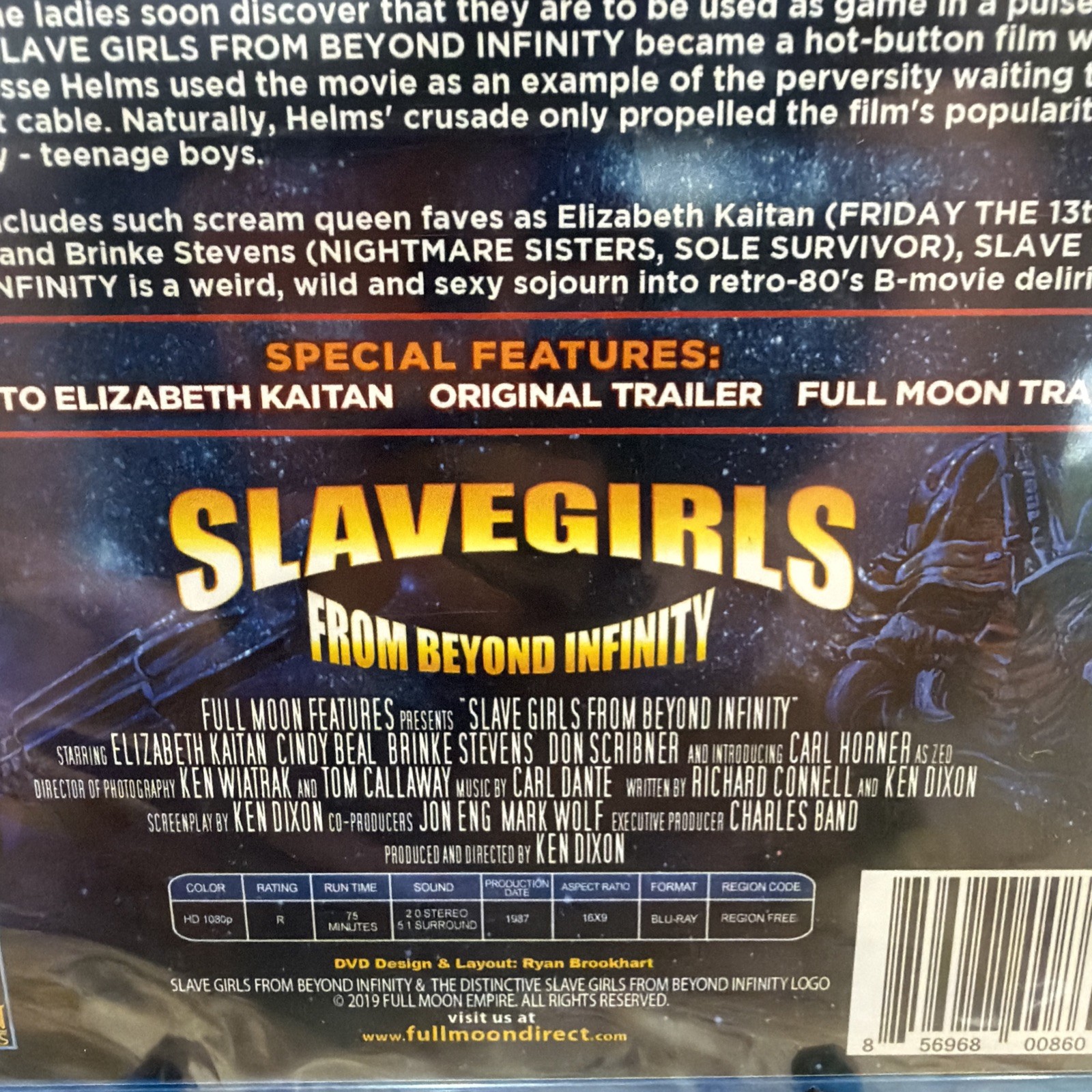 SLAVEGIRLS FROM BEYOND INFINITY (1987) BLU-RAY NEW SEALED FULL MOON REGION FREE