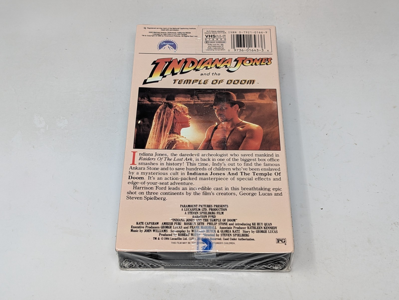 Indiana Jones and the Temple of Doom VHS Cassette Tape New Sealed / Watermark