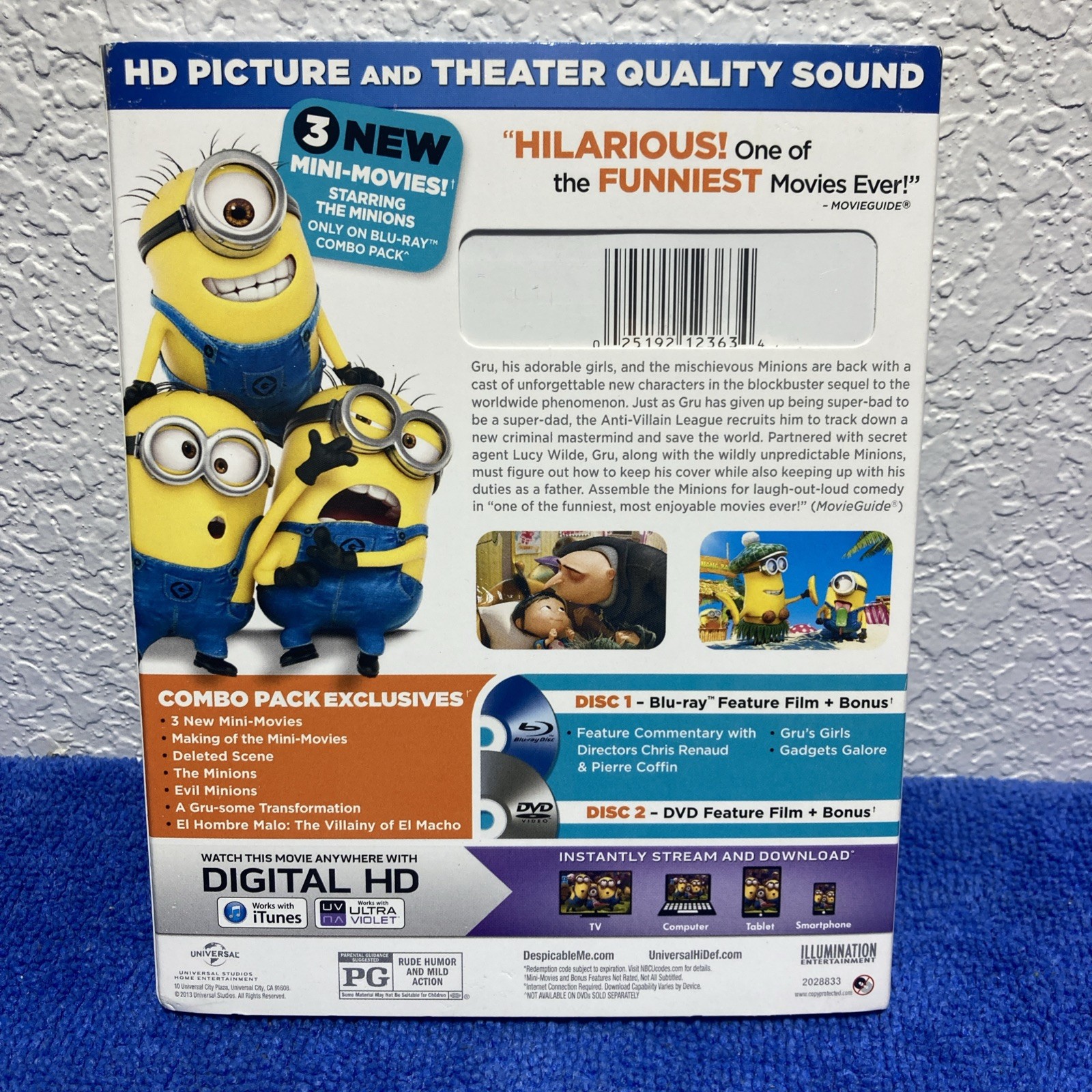 Despicable Me 2 Blu-Ray DVD & 3 Mini Movies ~ NEW