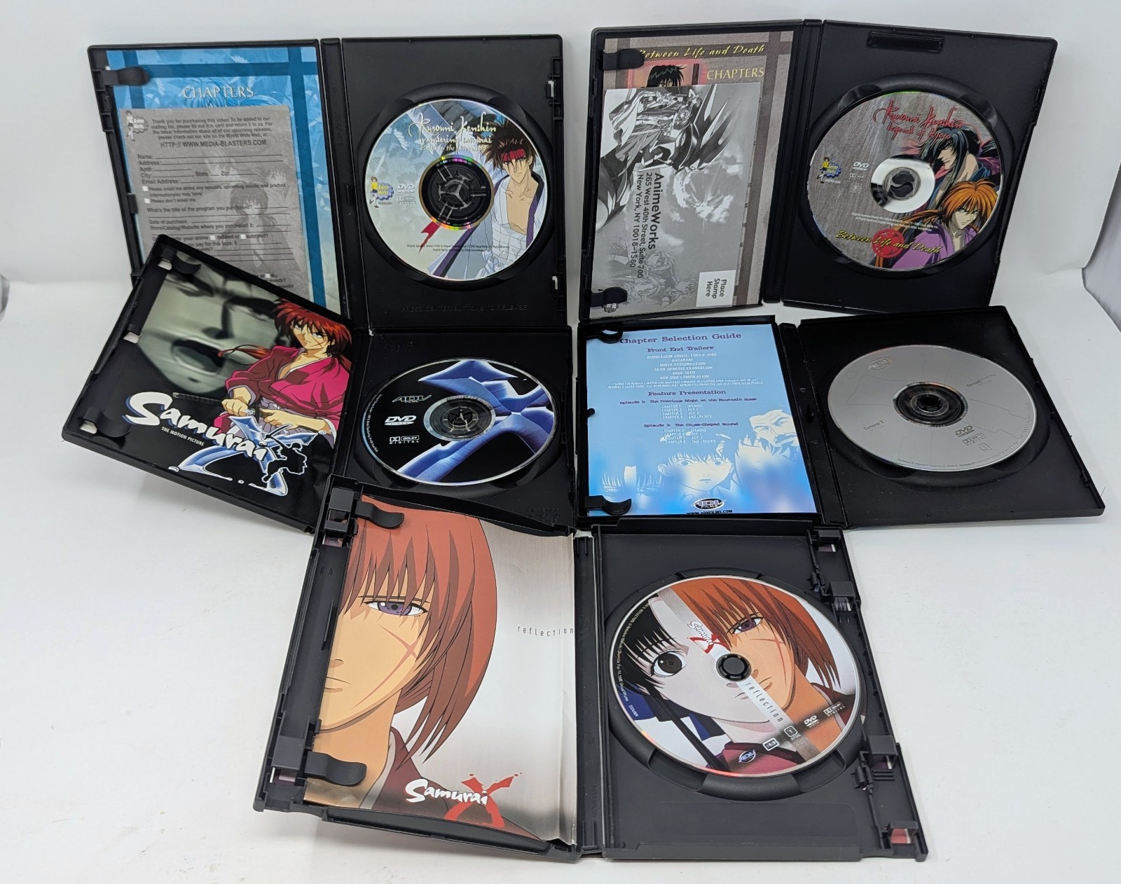 Rurouni Kenshin / Samurai X 5 DVD Lot – Reflection, Betrayal, Legends Of Kyoto