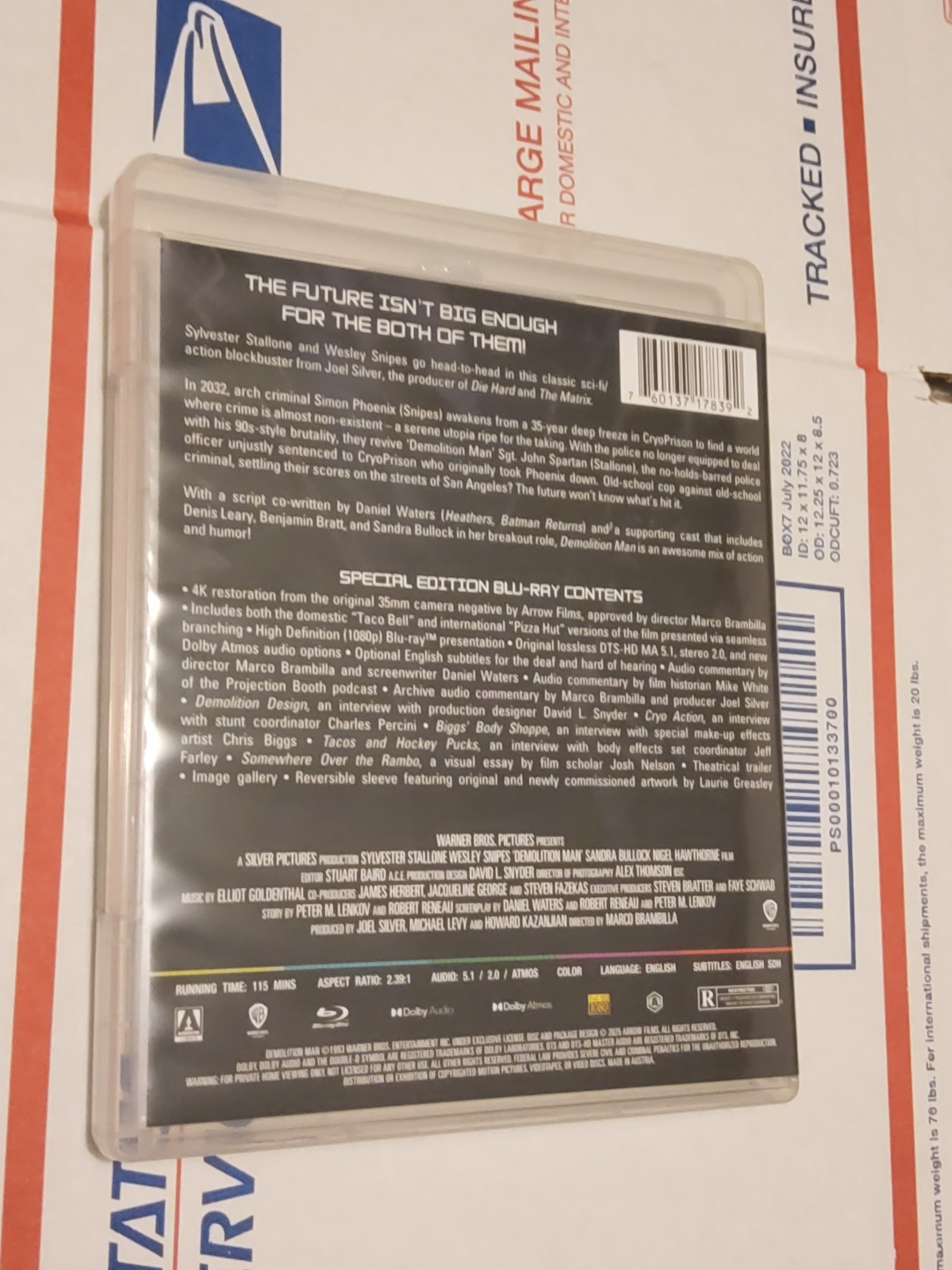 Demolition Man (Arrow Video, Blu-ray) Sylvester Stallone