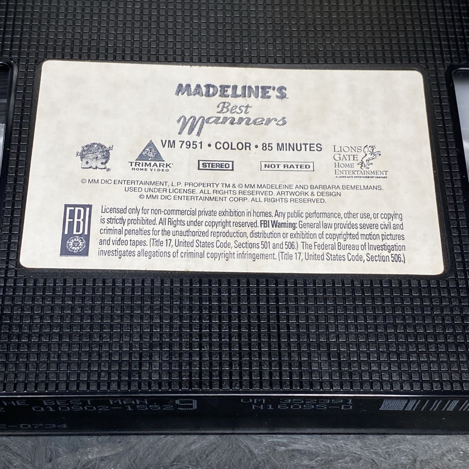 Madelines Best Manners Deluxe Edition VHS Tape 2002 Over 80 Minutes Of Fun Show