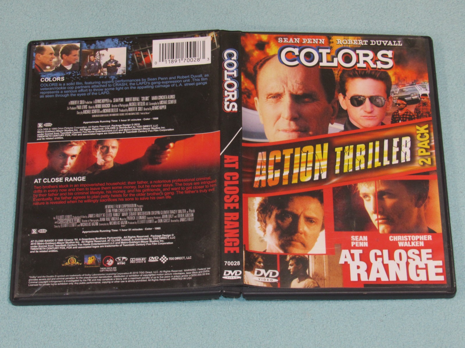 COLORS / AT CLOSE RANGE (DVD, 2010) ***Rare, OOP!*** Sean Penn Double Feature
