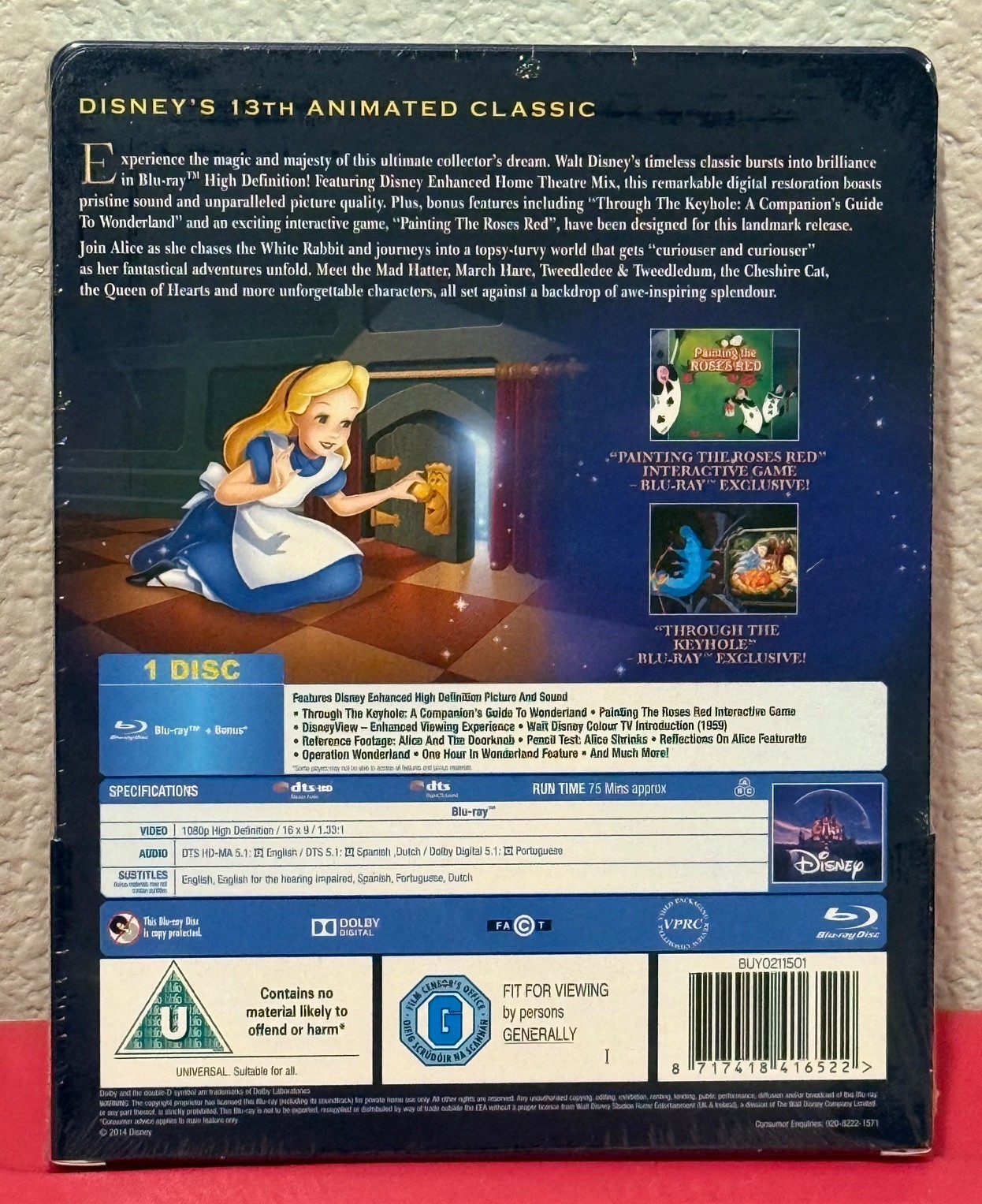 Alice in Wonderland (1951) Blu-ray Zavvi UK Steelbook New Sealed