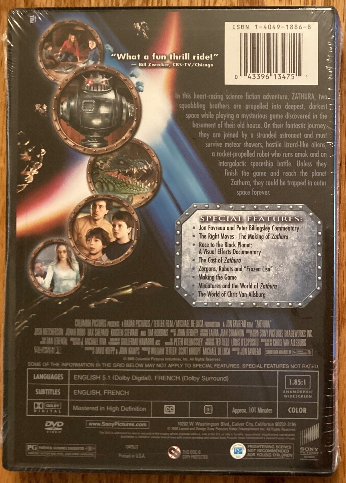 Zathura DVD with Josh Hutcherson, Jonah Bobo, Dax Shepard, Kristen Stewart