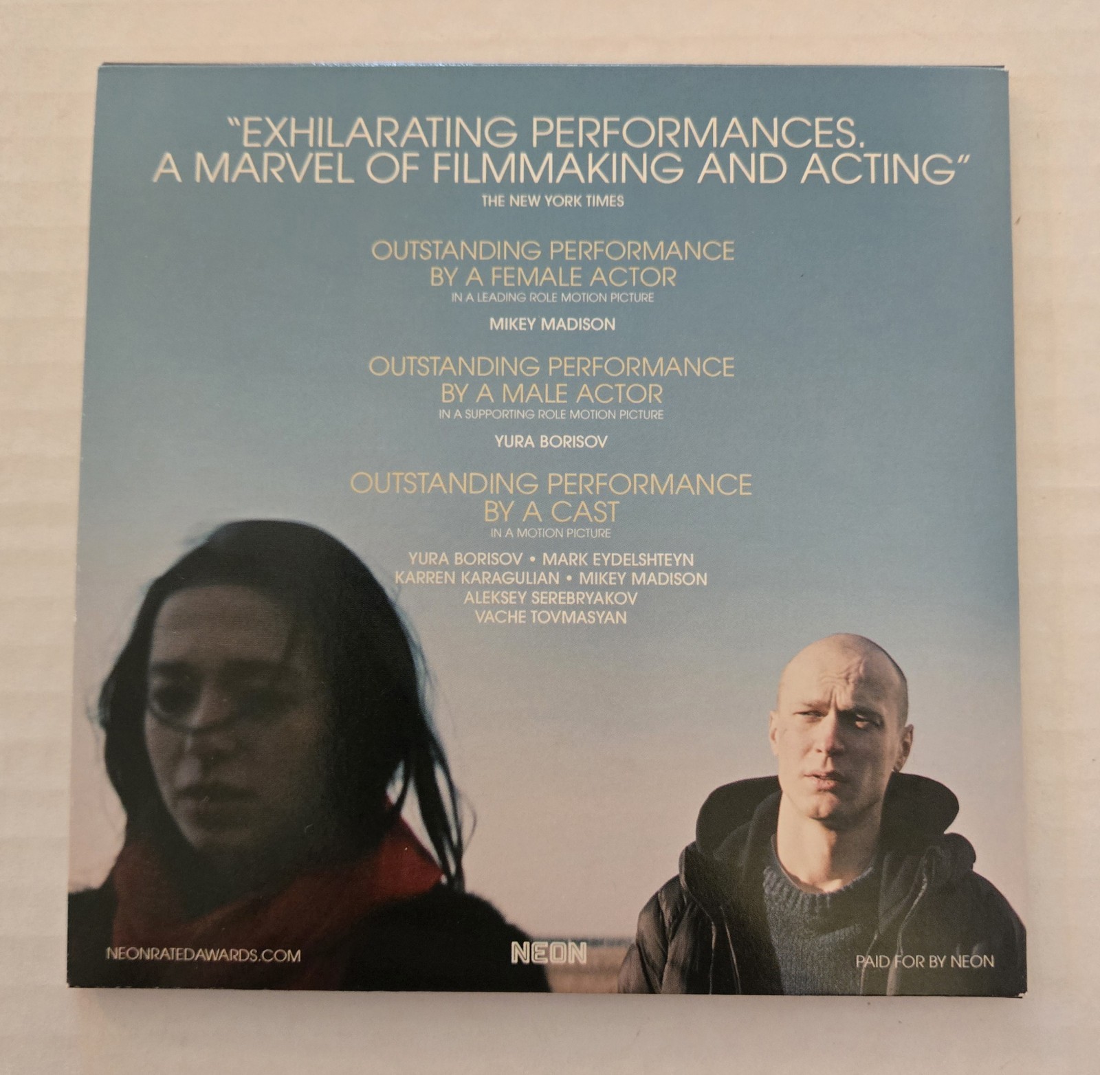 Anora Movie FYC Promo DVD Oscar Winner 2024