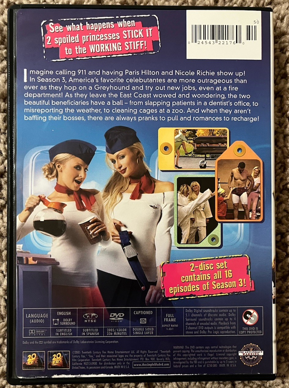 The Simple Life 3: Interns (DVD, 2006, 2-Disc Set, Full Screen Edition)