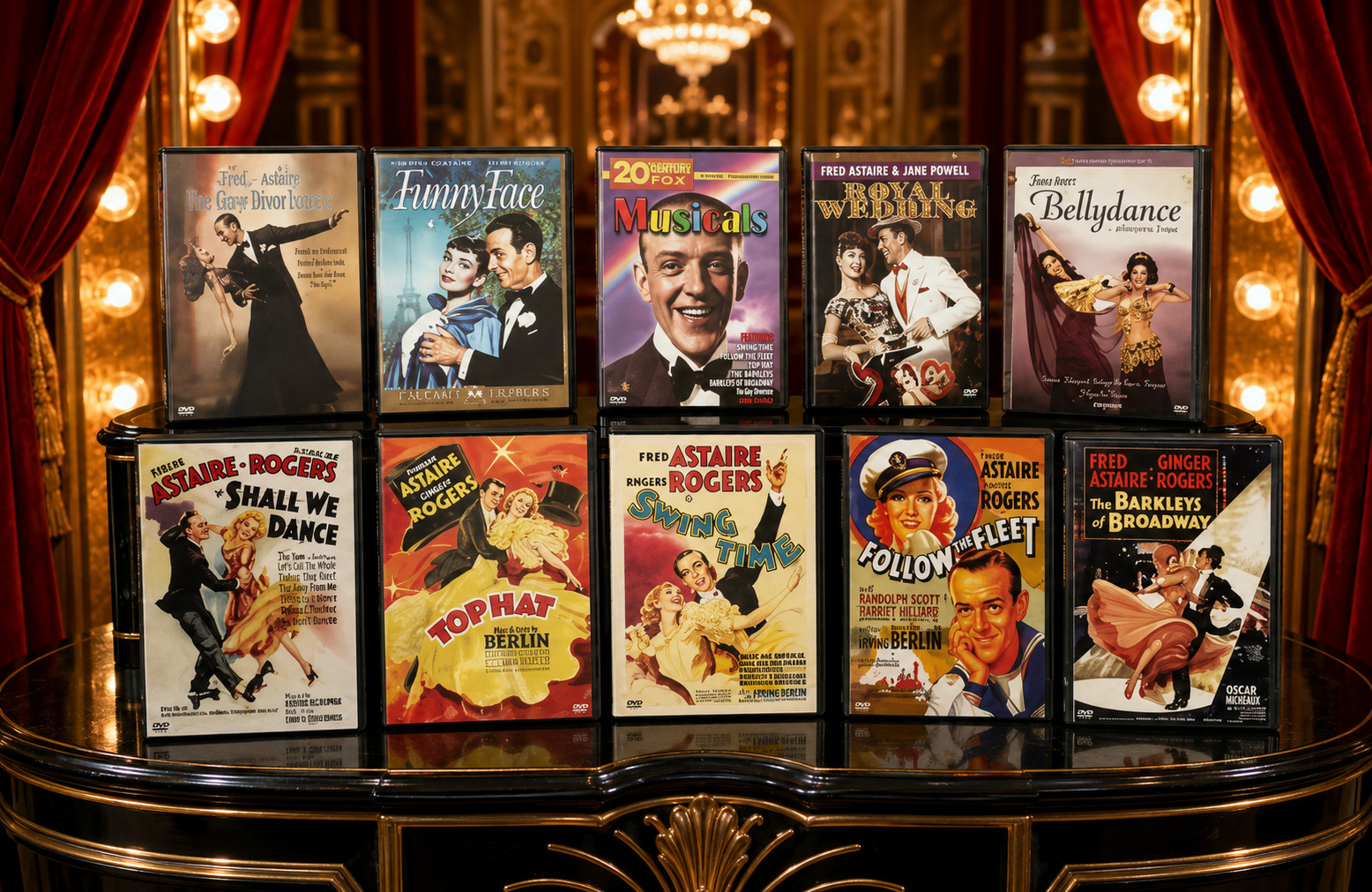 Vintage Musical DVD Lot 17 Discs Fred Astaire Rogers Audrey Hepburn Bellydance