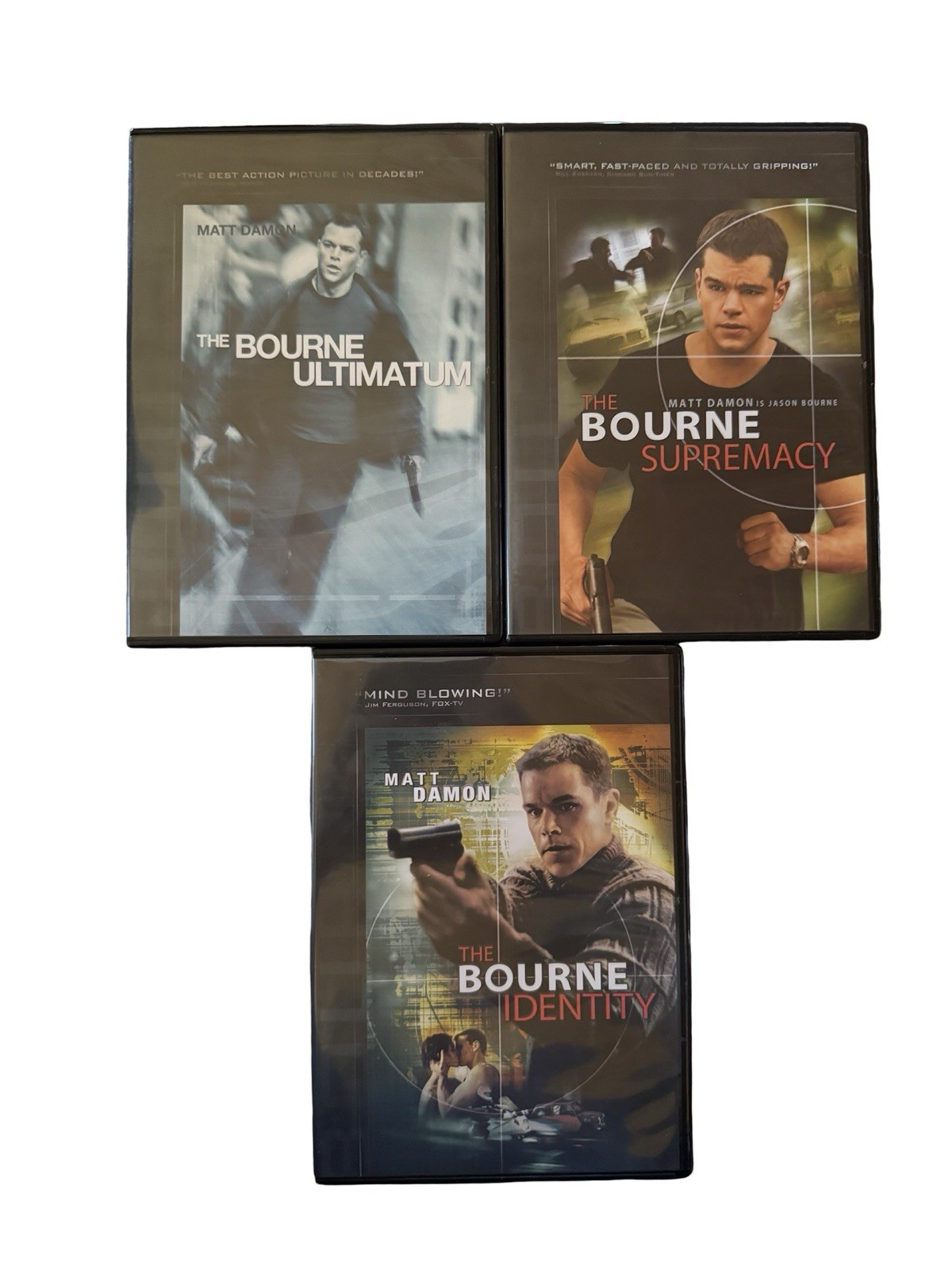 The Bourne Trilogy DVD Box Set Matt Damon 3 Movie Collection Slipcover