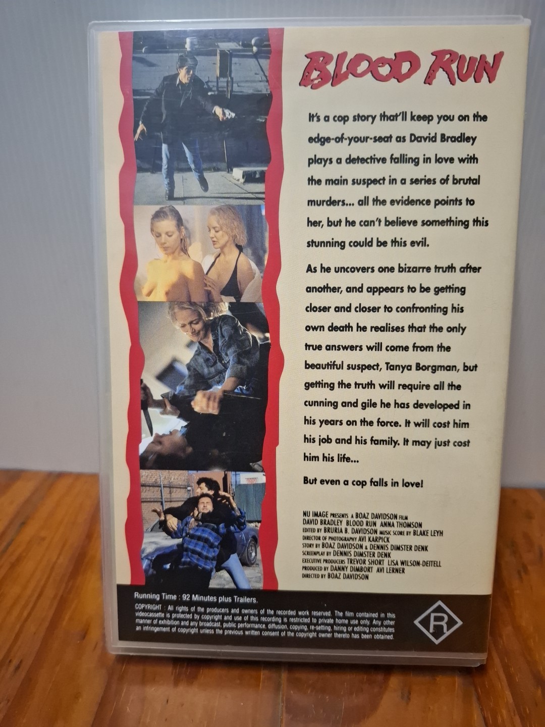 Blood Run Vhs Video David Bradley Anna Thomson R18+ Tested