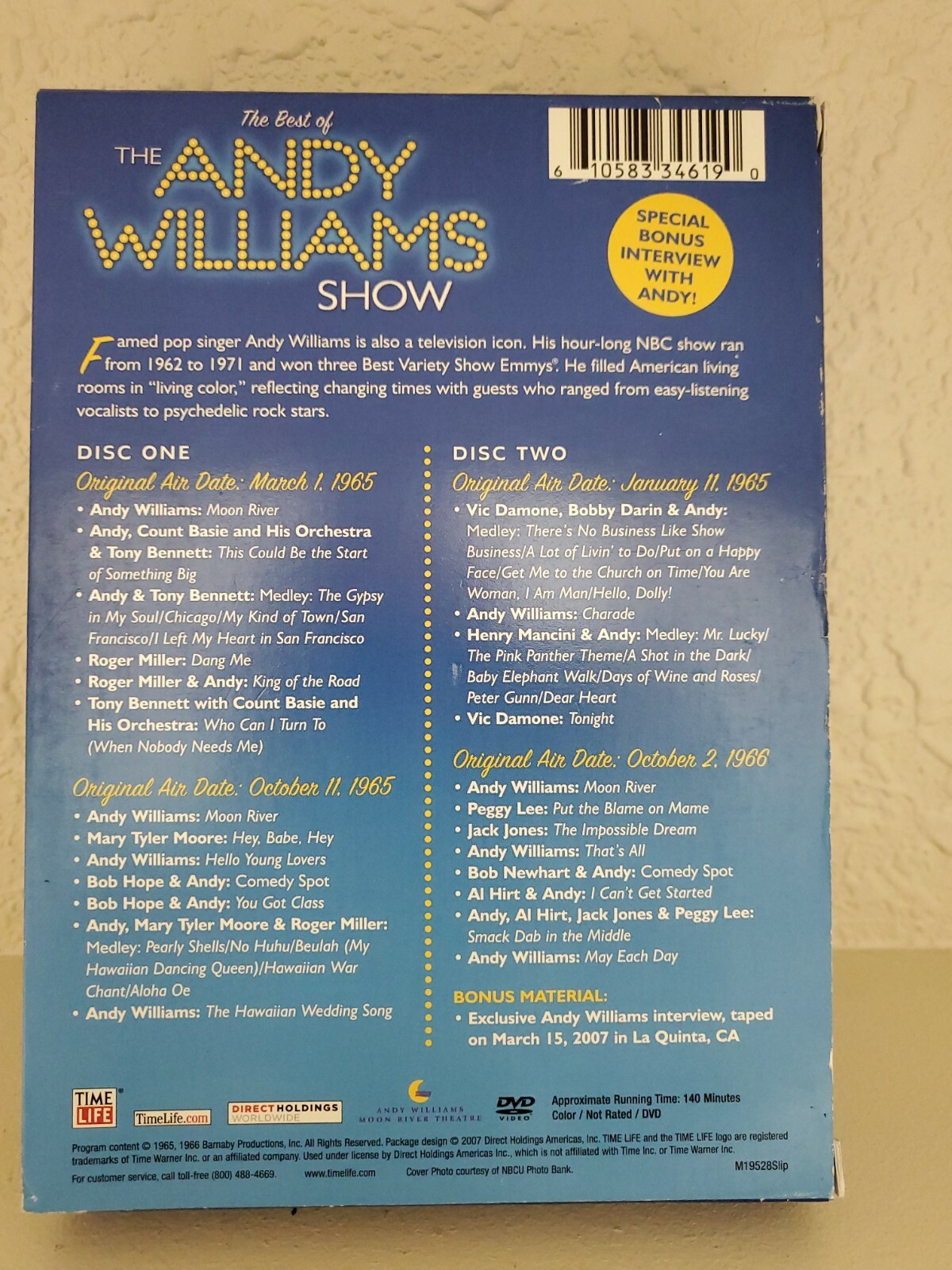 Andy Williams Show Best Of (DVD) Excellent Condition