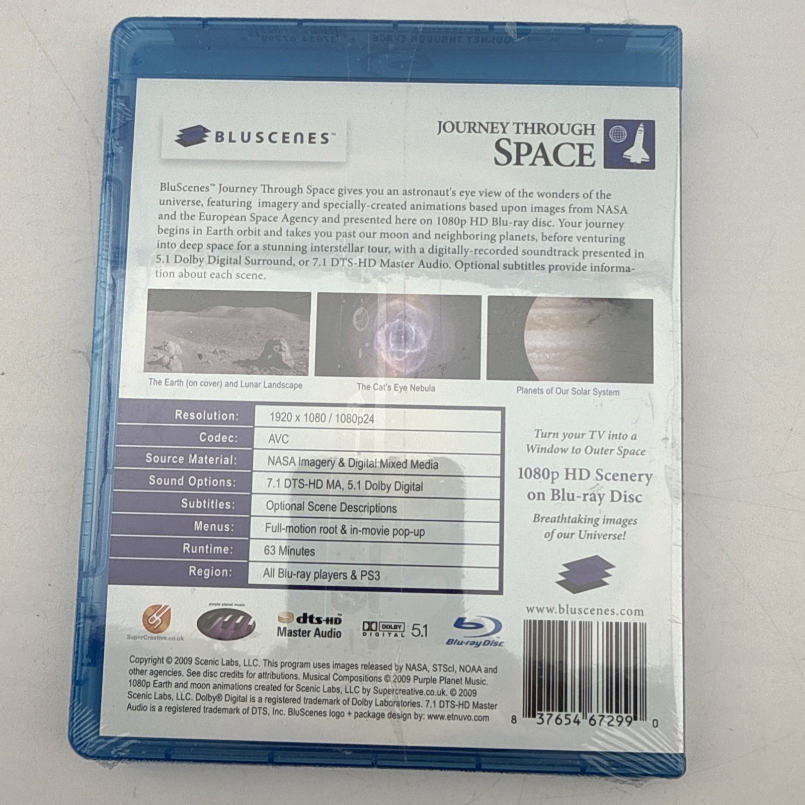 BluScenes Journey Through Space 1080p HD Blu-ray Disc 2009