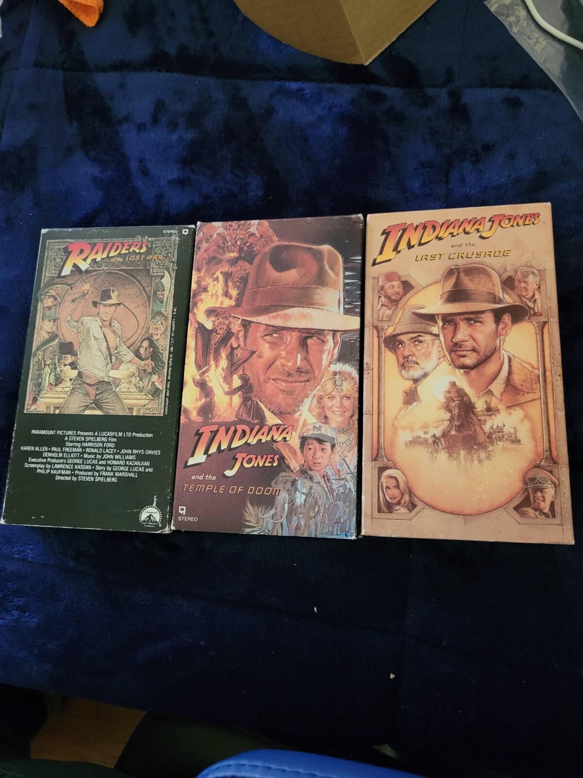 Vintage Indiana Jones Trilogy – Lot of 3 VHS Tapes, Untested, Returns Accepted