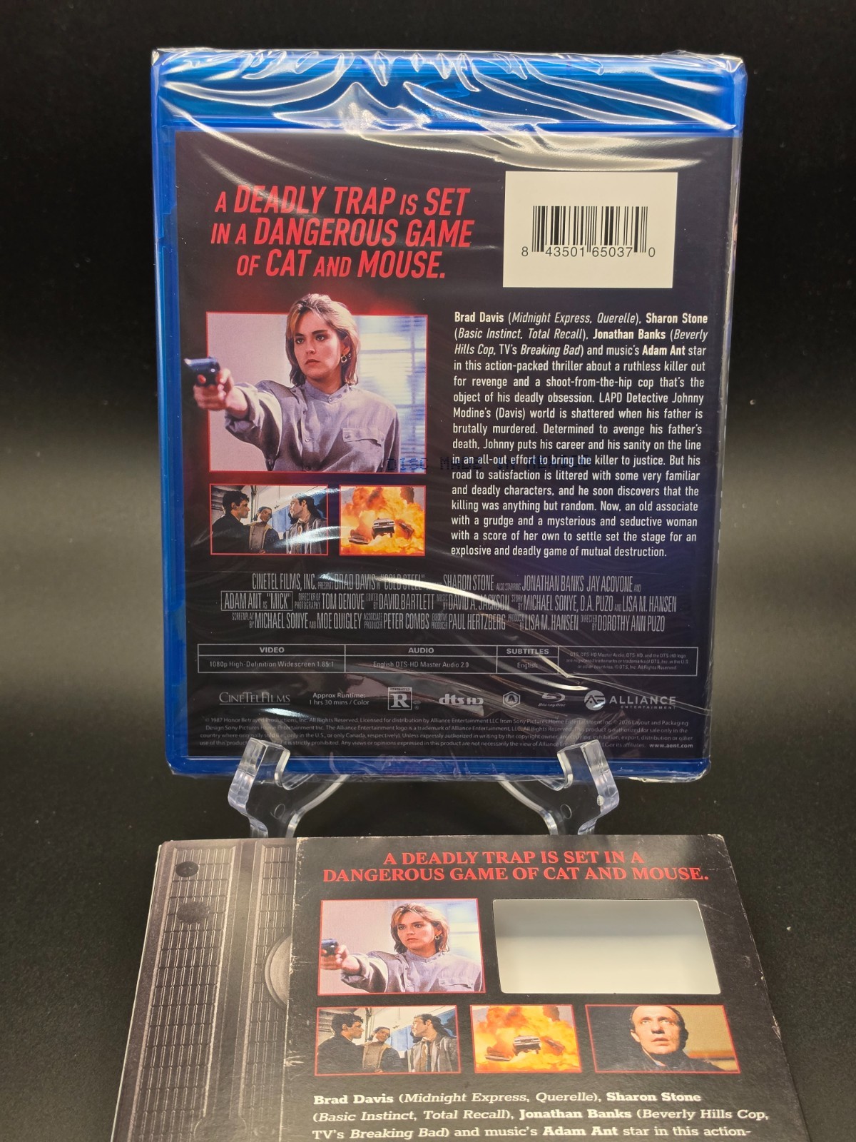 Cold Steel (Blu-ray, 1987) – VHS-Slipcover, Brad Davis, Sharon Stone, SEALED NEW