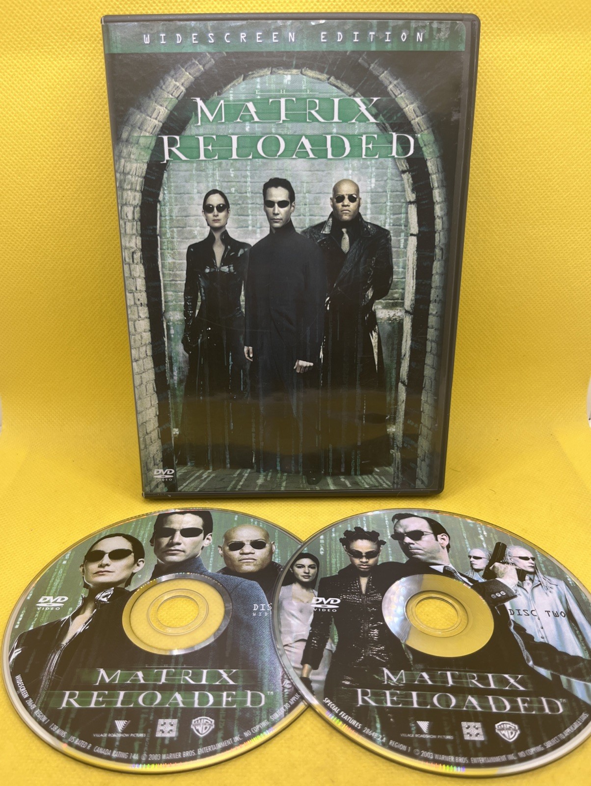 The Matrix Reloaded (DVD, 2003, 2-Disc Set, Widescreen, Keanu Reeves)