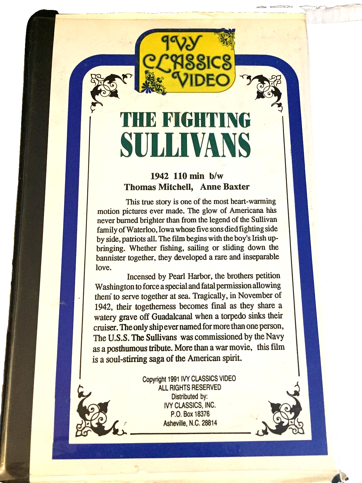 The Fighting Sullivans VHS Tape – Ships with Tracking