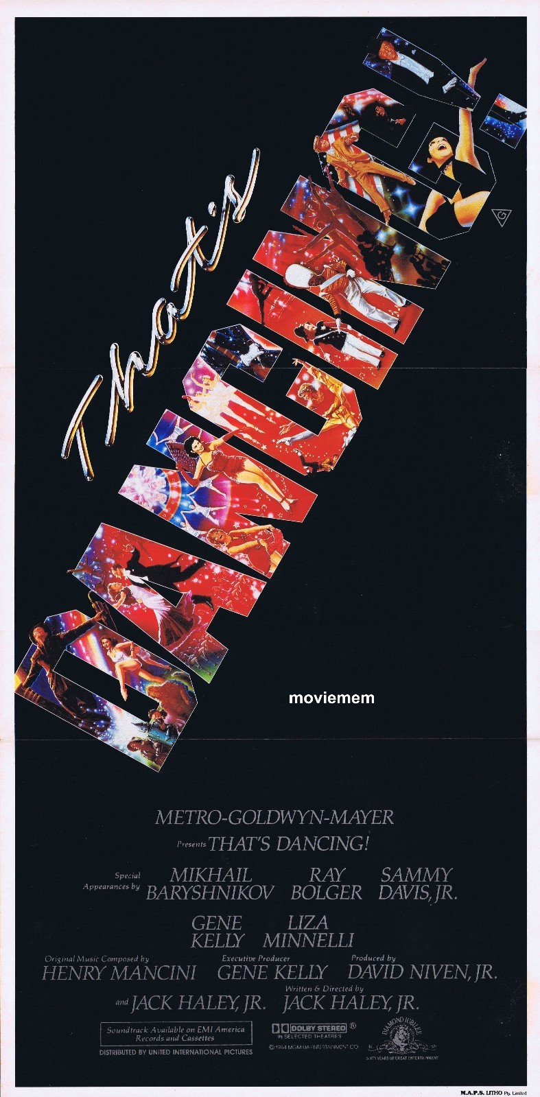 THAT’S DANCING Original Daybill Movie Poster Gene Kelly Ray Bolger Liza Minnelli