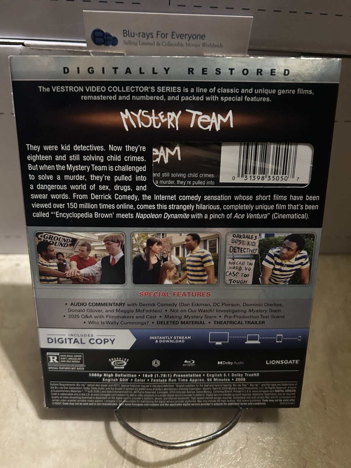 New & Sealed Mystery Team Vestron Blu-ray + Slip Sleeve Cover [2009] ShipNextDay