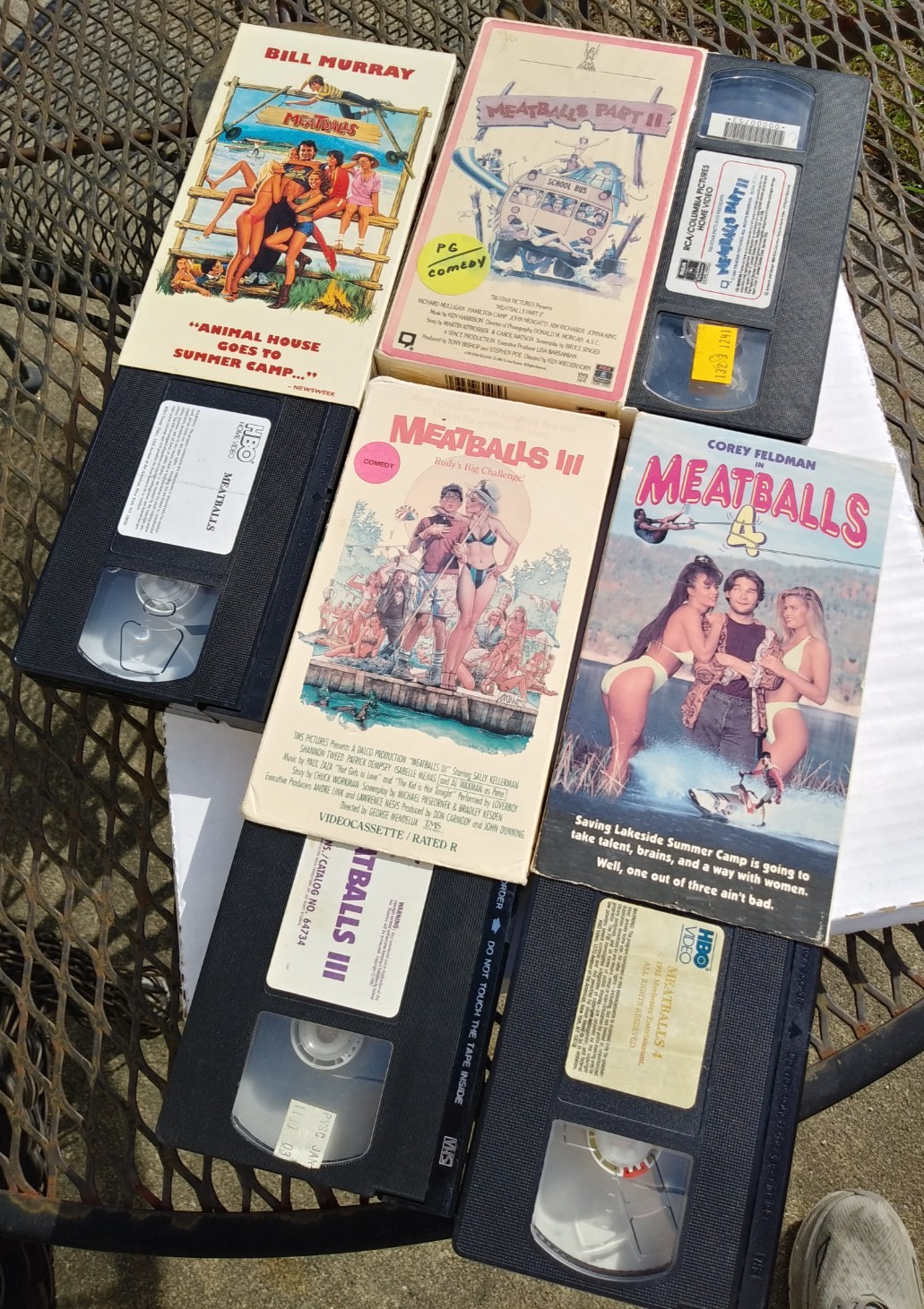 Meatballs (VHS) – complete set! Parts 1, 2, 3, & 4! – tested! good condition!