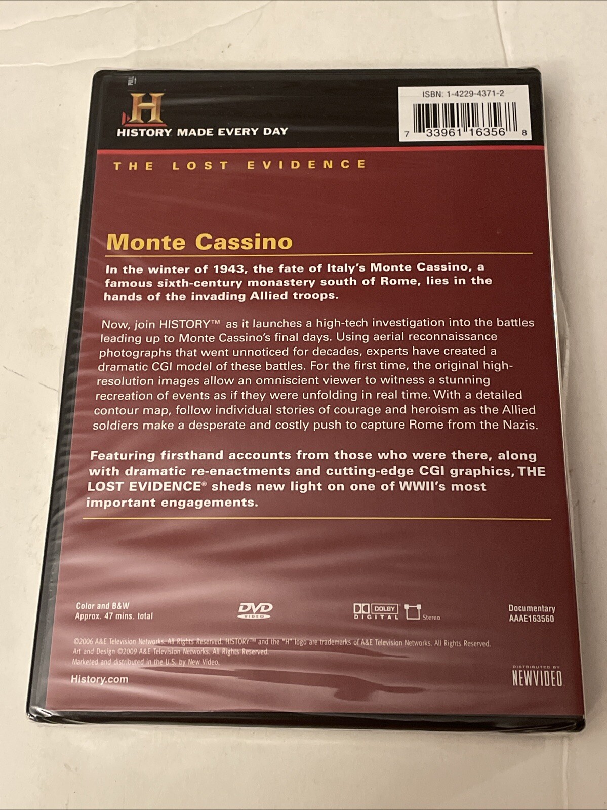 The Lost Evidence: Monte Cassino (DVD, 2009) History Channel: BRAND NEW!